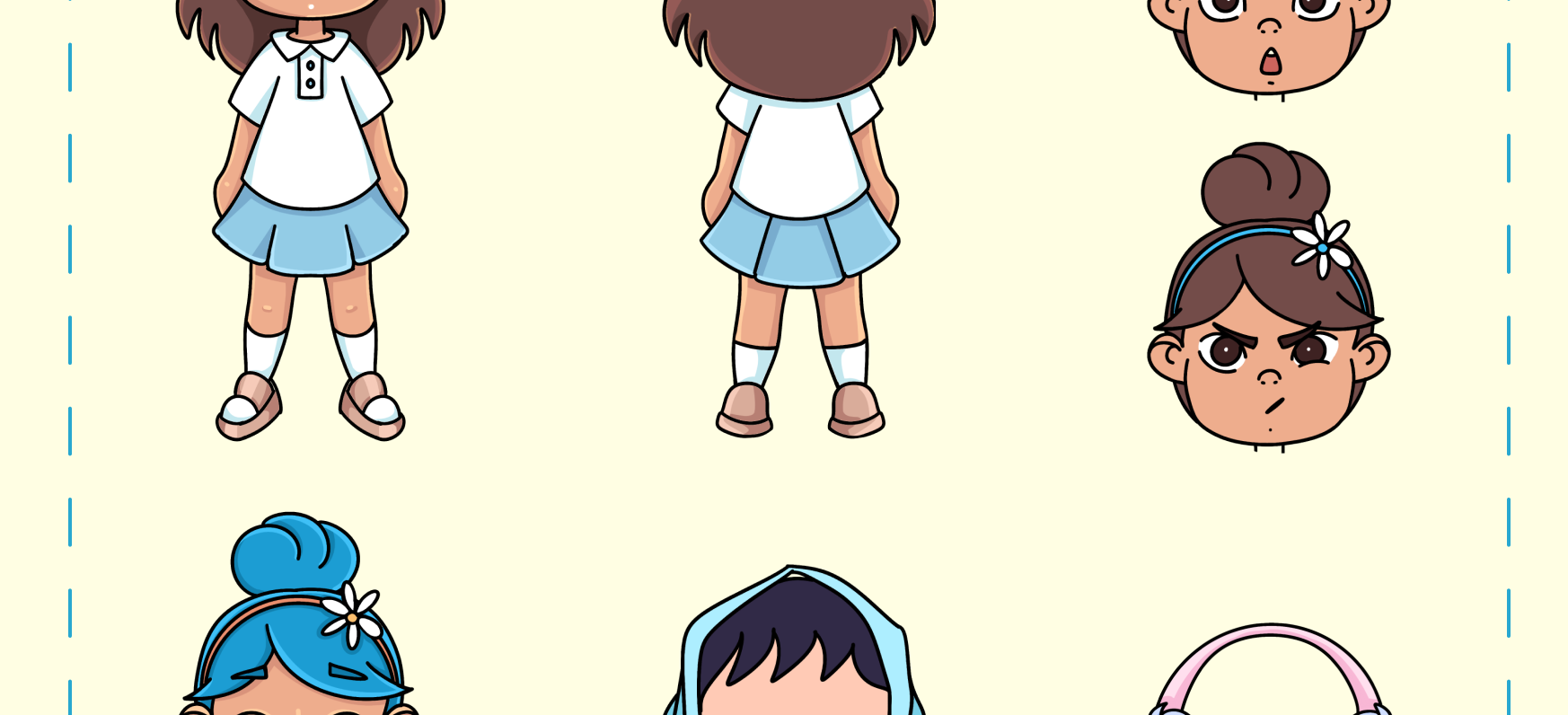 Girl Character for a dress-up mobile game — Изображение №8 — Интерфейсы, Иллюстрация на Dprofile