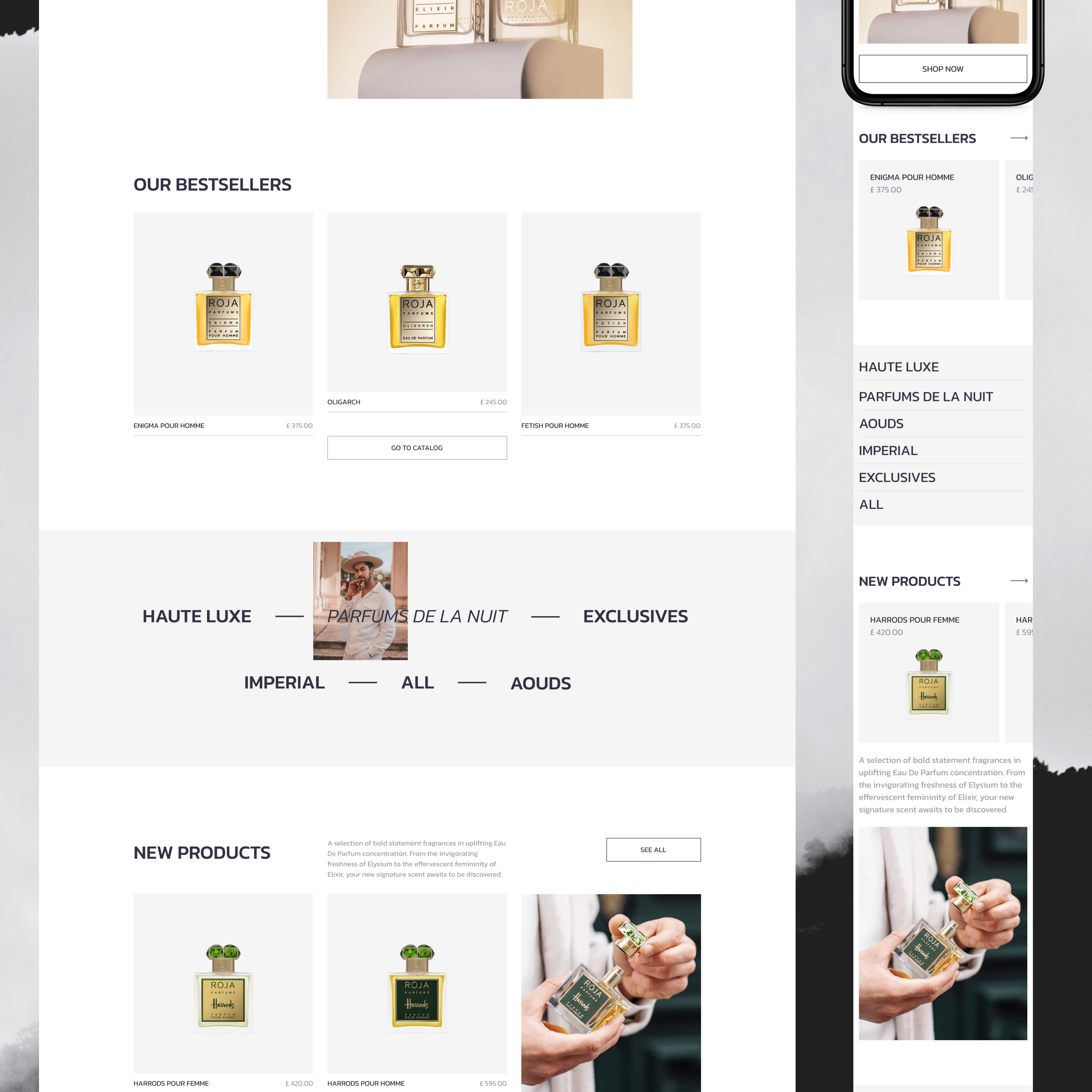 Roja Parfums — Изображение №2 — Интерфейсы, Графика на Dprofile
