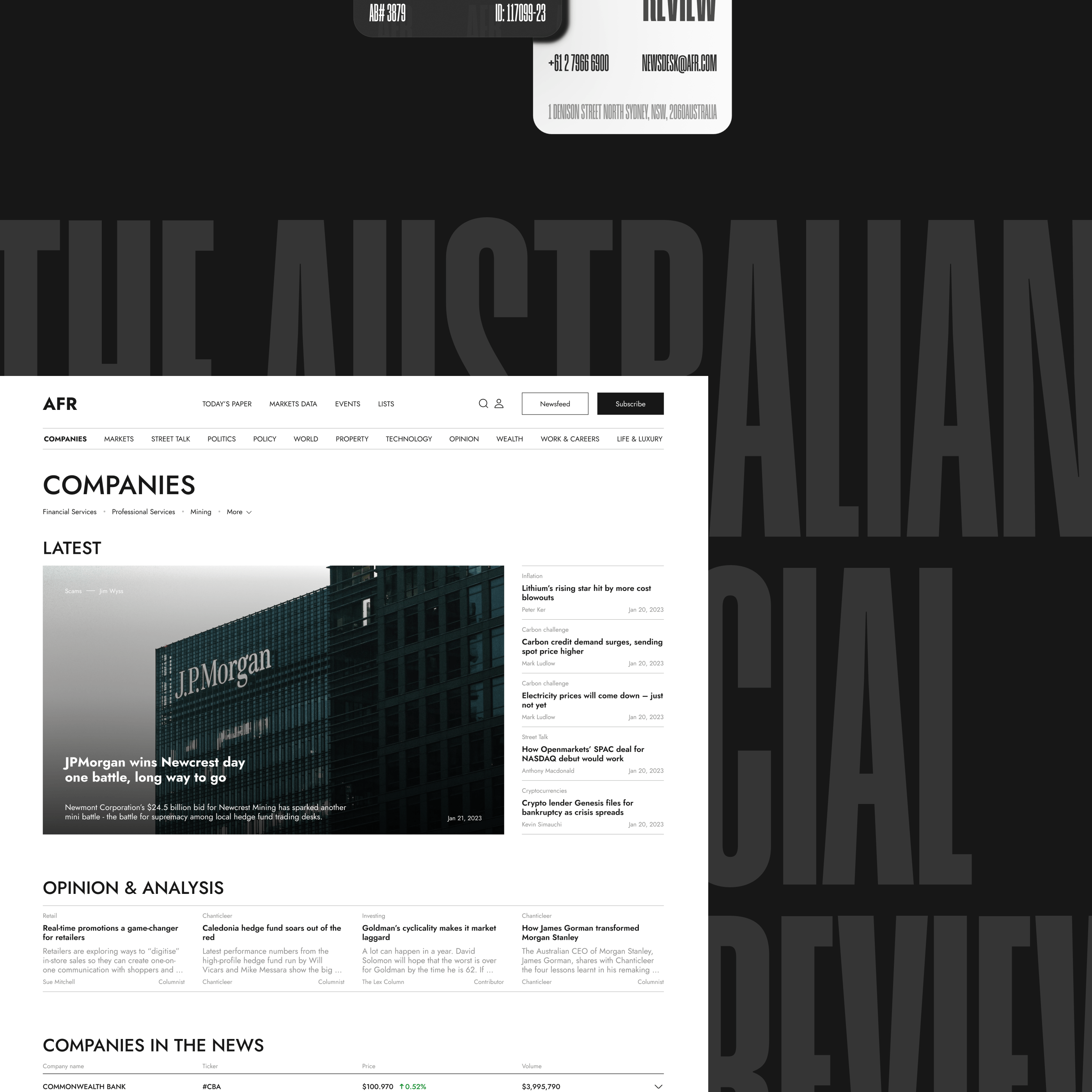 The Australian Financial Review — Изображение №5 — Интерфейсы, Графика на Dprofile