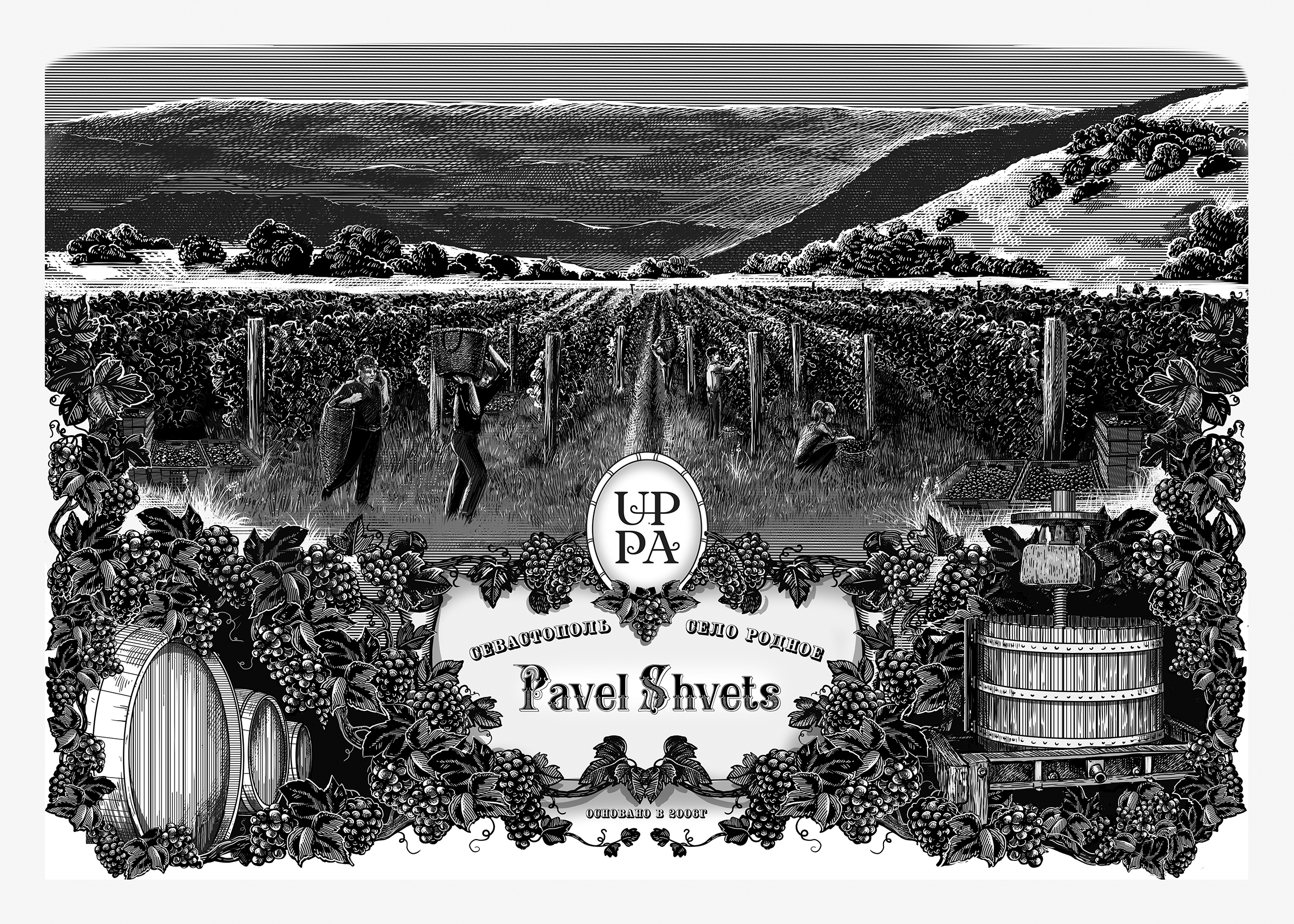 Иллюстрация для винодельни UPPA Winery — Изображение №11 — Иллюстрация, Графика на Dprofile