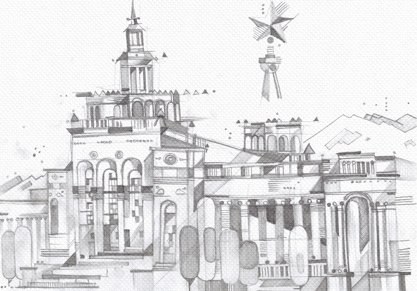 Ж/Д станция |иллюстрация — Изображение №3 — Иллюстрация, Графика на Dprofile