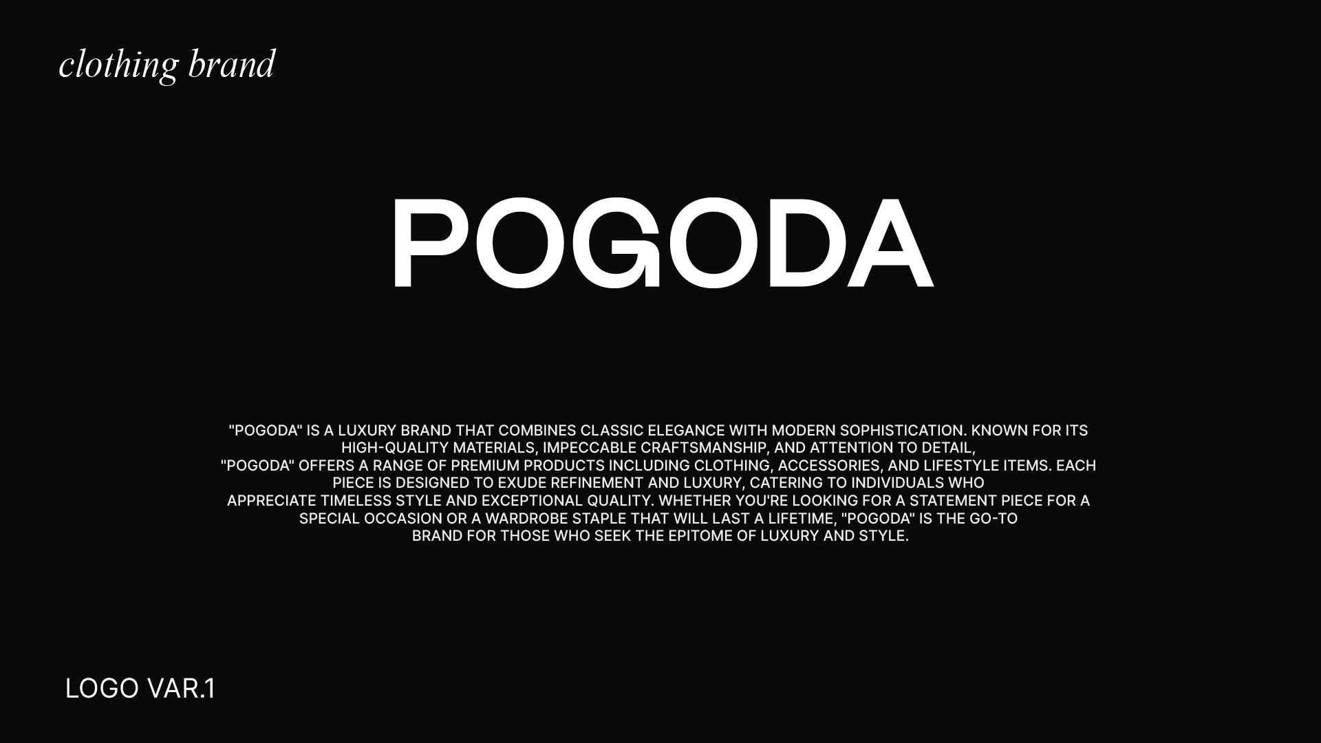POGODA/LUXURY CLOTHING BRAND — Изображение №2 — Брендинг, Графика на Dprofile