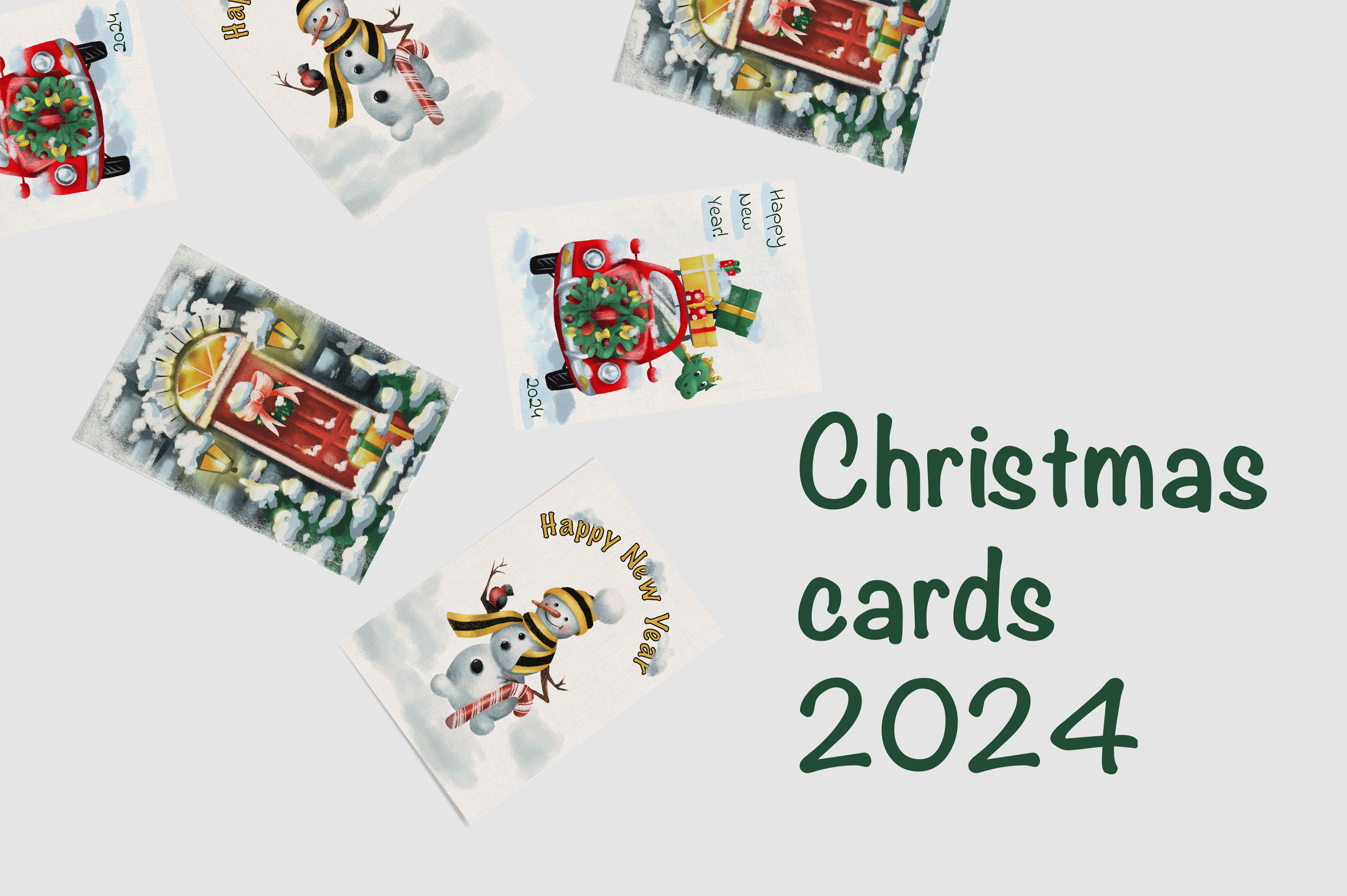 Новогодние открытки 2024| Новогодние иллюстрации — Изображение №1 — Иллюстрация на Dprofile