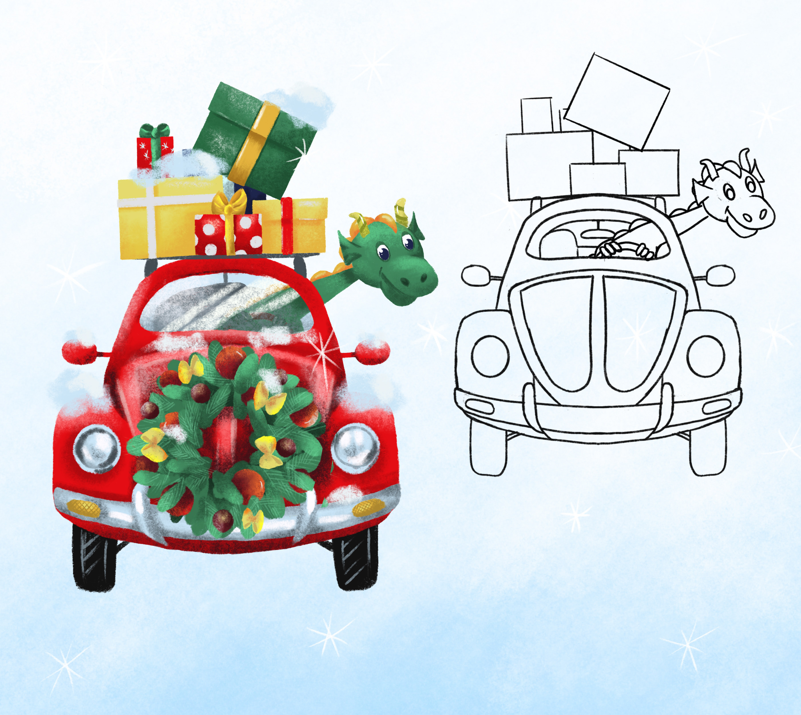 Новогодние открытки 2024| Новогодние иллюстрации — Изображение №2 — Иллюстрация на Dprofile