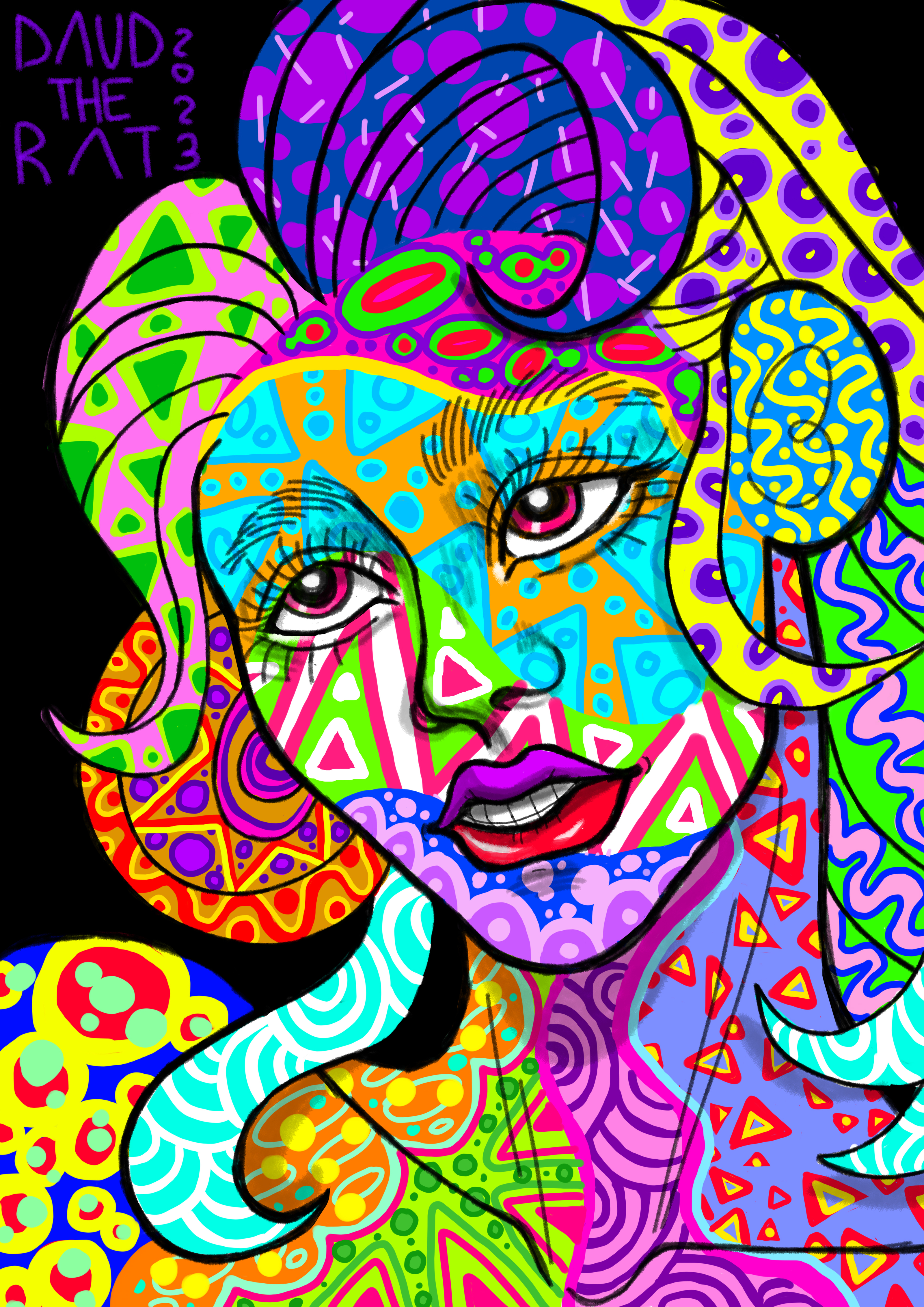 Acid-trip портрет — Изображение №1 — Иллюстрация на Dprofile