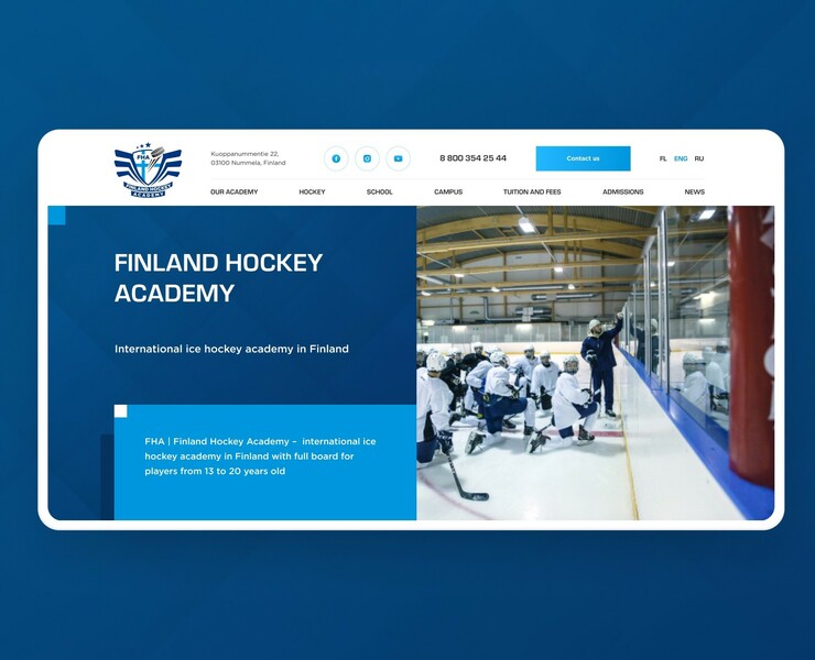 FINLAND HOCKEY ACADEMY | Website Design — Интерфейсы, Графика на Dprofile