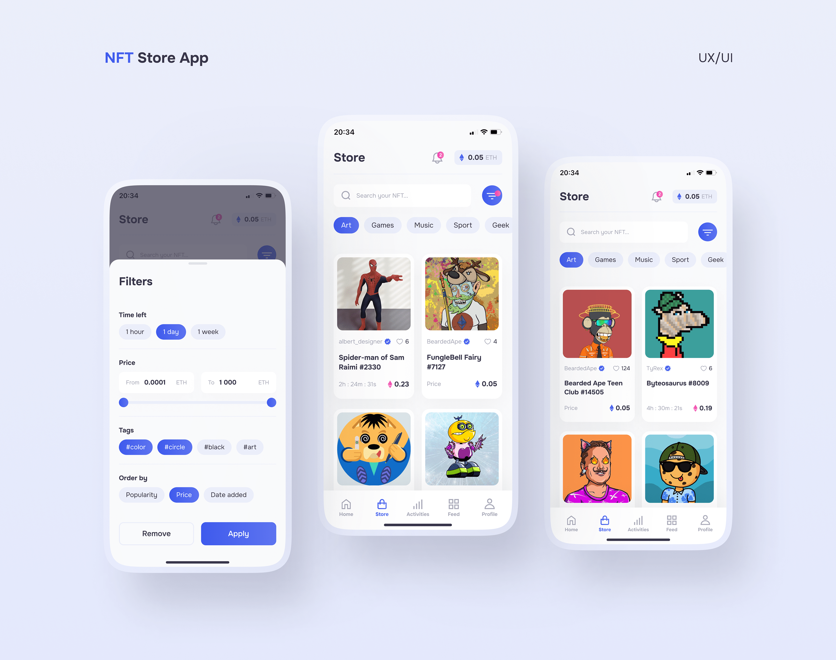 NFT Store App — Изображение №1 — Интерфейсы на Dprofile