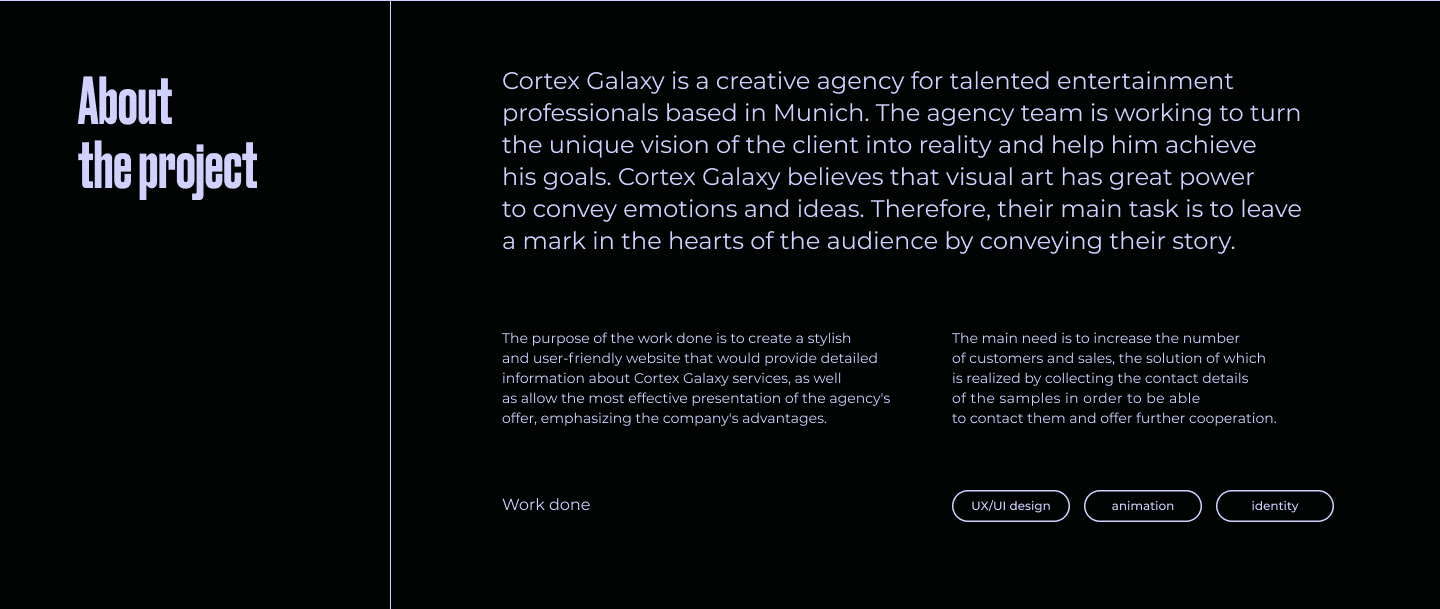Cortex Galaxy/ website design — Изображение №1 — Интерфейсы, Брендинг на Dprofile
