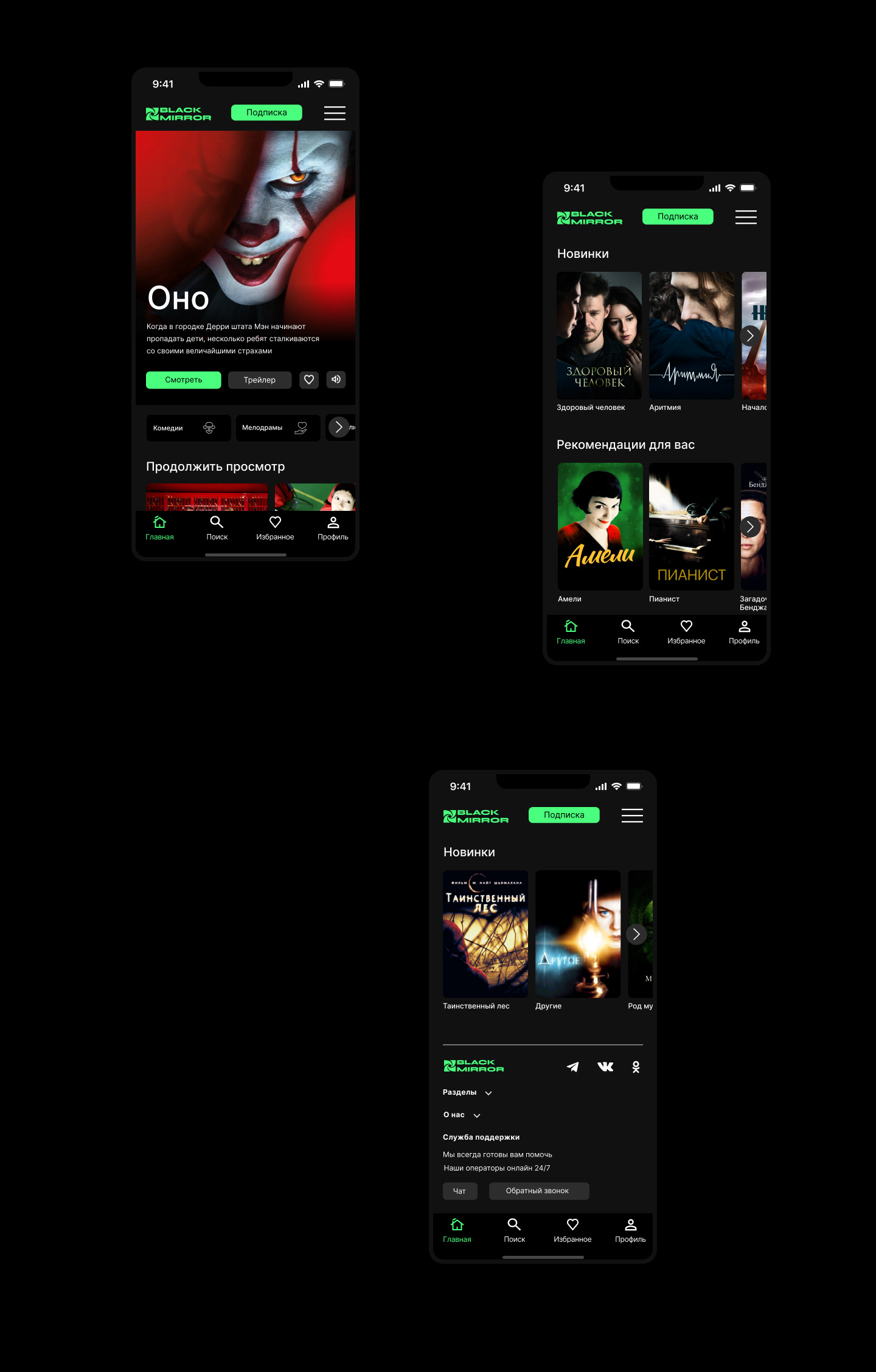 Online кинотеатр/ Black Mirror — Изображение №13 — Интерфейсы, Анимация на Dprofile