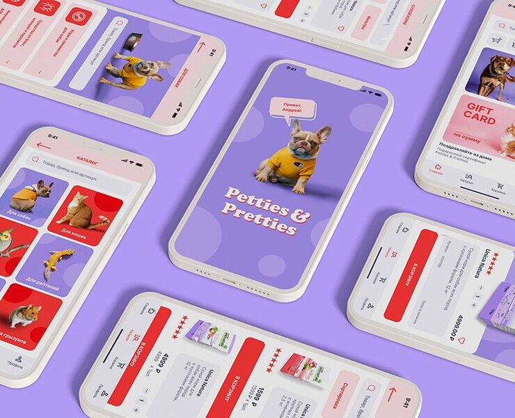 Petties & Pretties / Мобильное приложение и брендинг — Интерфейсы, Брендинг на Dprofile