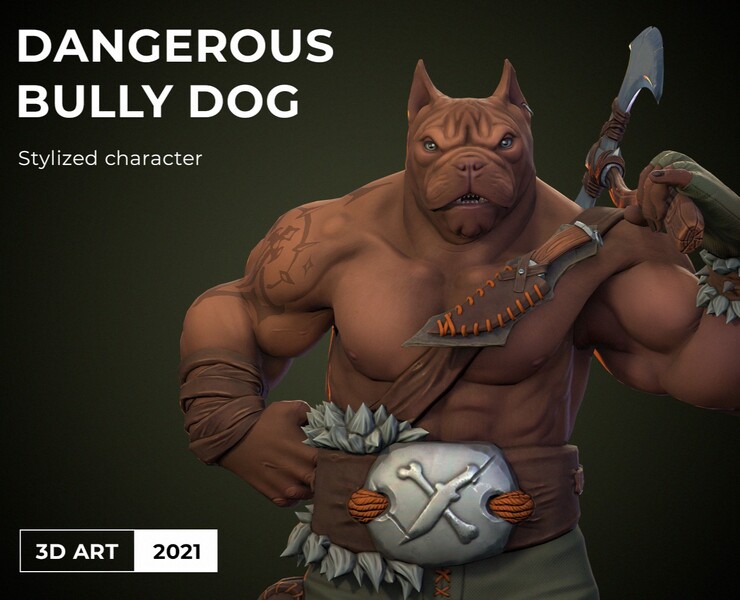Dangerous Bully Dog - Stylized Character — 3D, Анимация на Dprofile