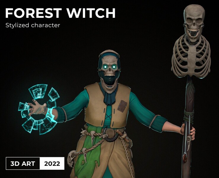 Forest Witch - Stylized Character — 3D, Анимация на Dprofile