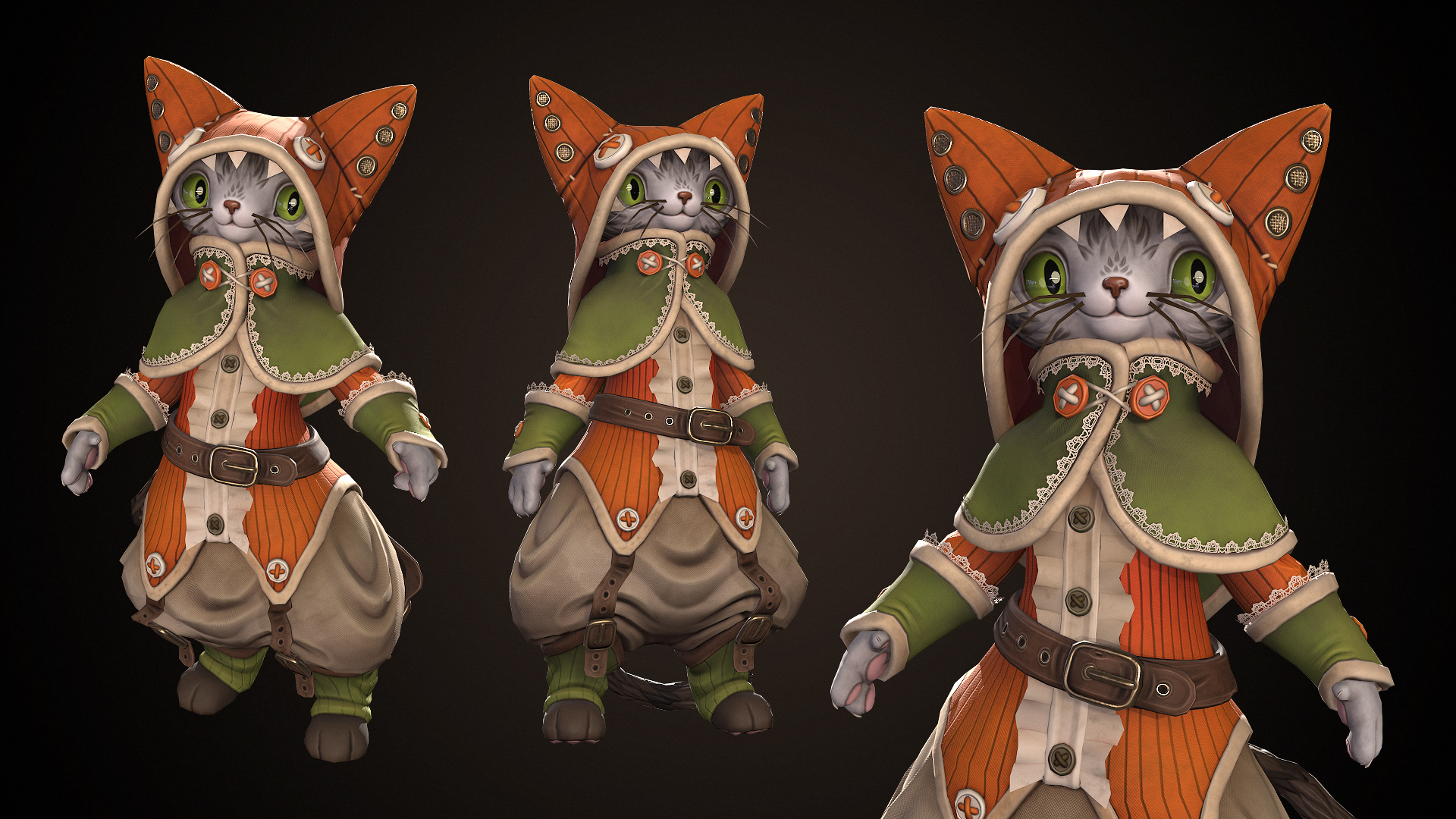 Cat adventurer - stylized character — Изображение №2 — 3D, Анимация на Dprofile