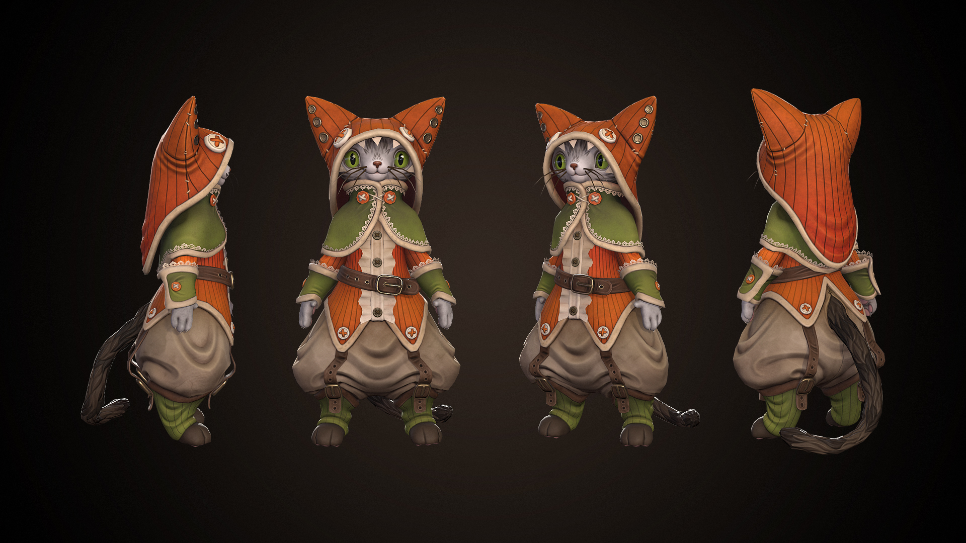 Cat adventurer - stylized character — Изображение №3 — 3D, Анимация на Dprofile