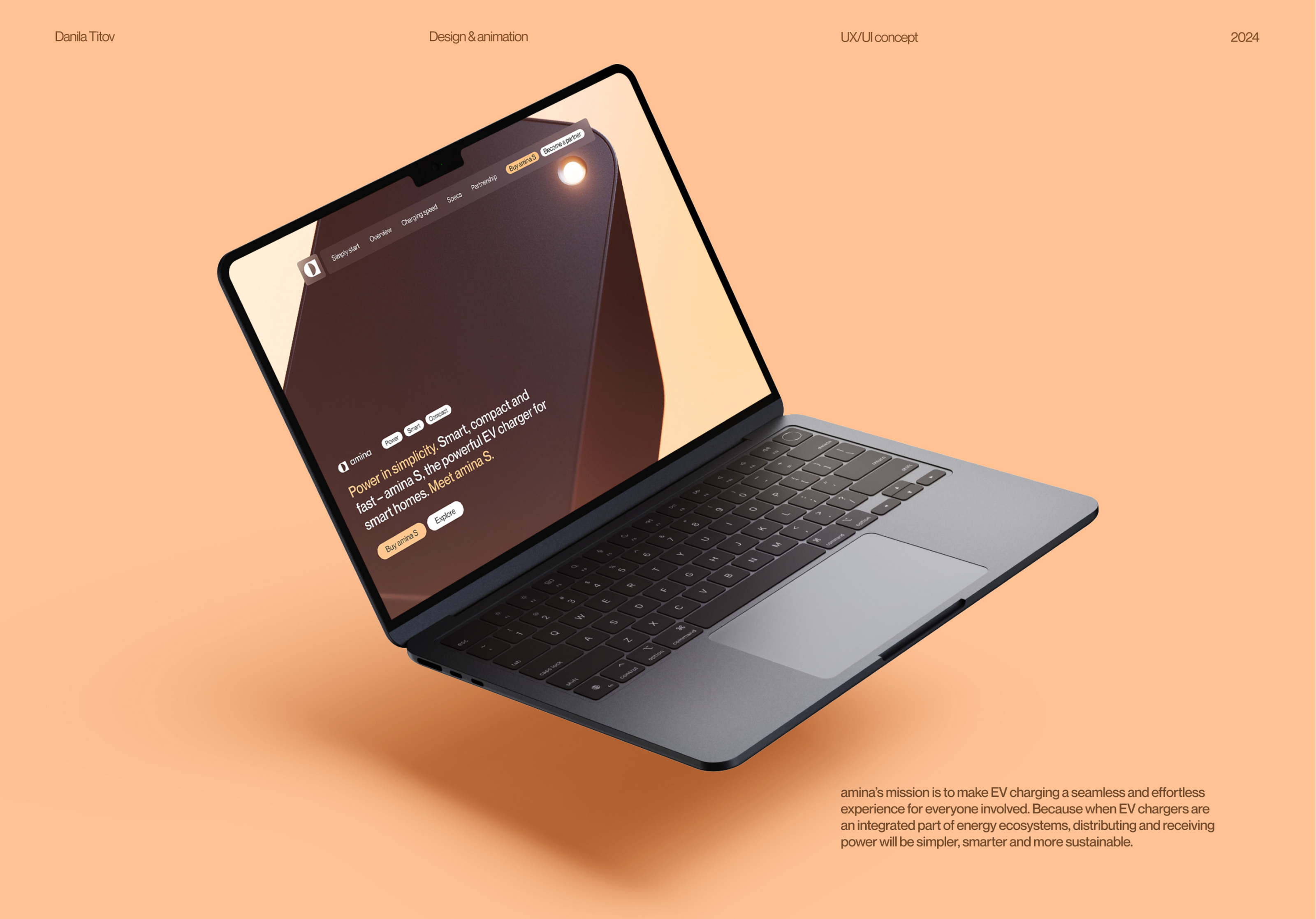 amina charging | concept website — Изображение №1 — Интерфейсы, Анимация на Dprofile