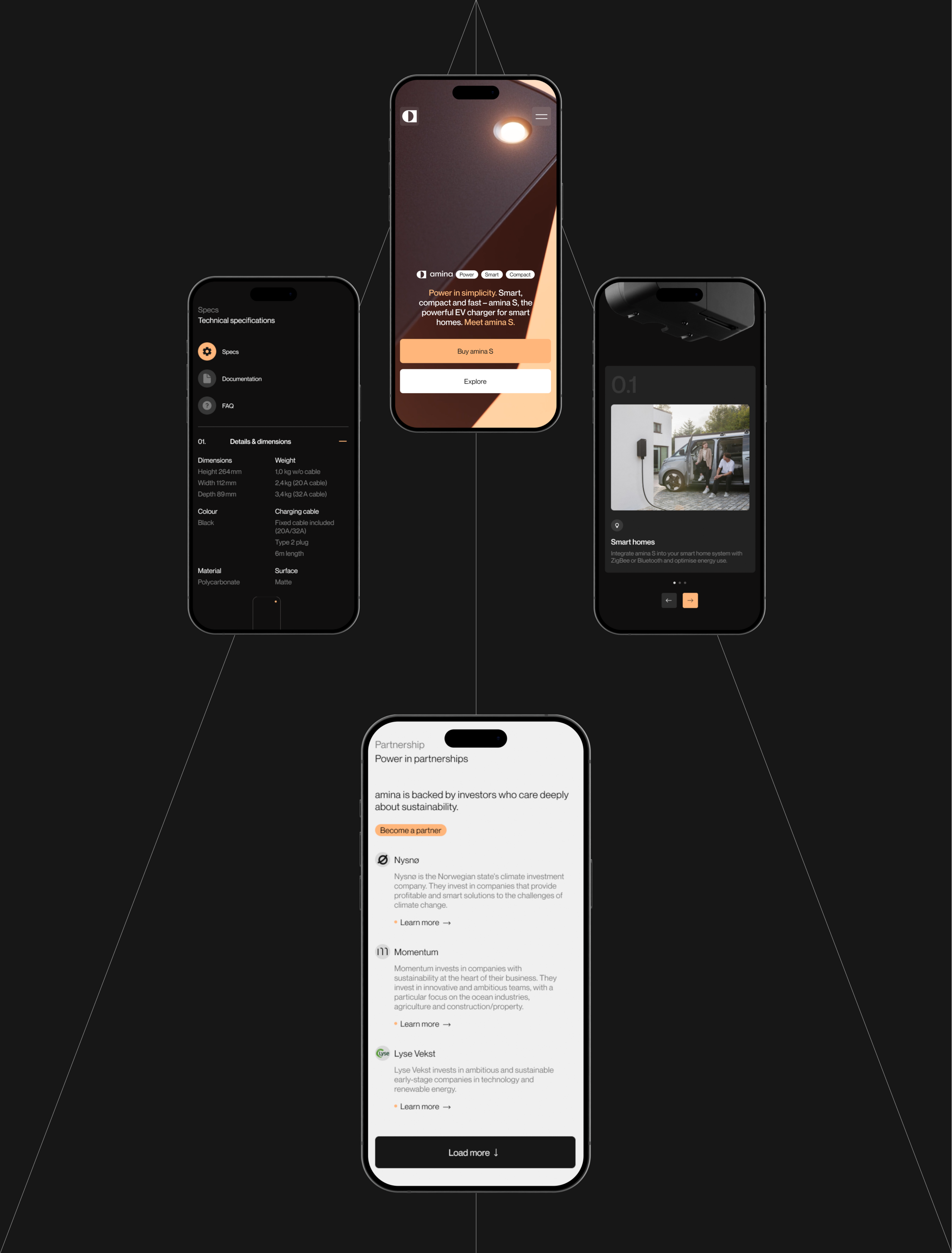 amina charging | concept website — Изображение №3 — Интерфейсы, Анимация на Dprofile