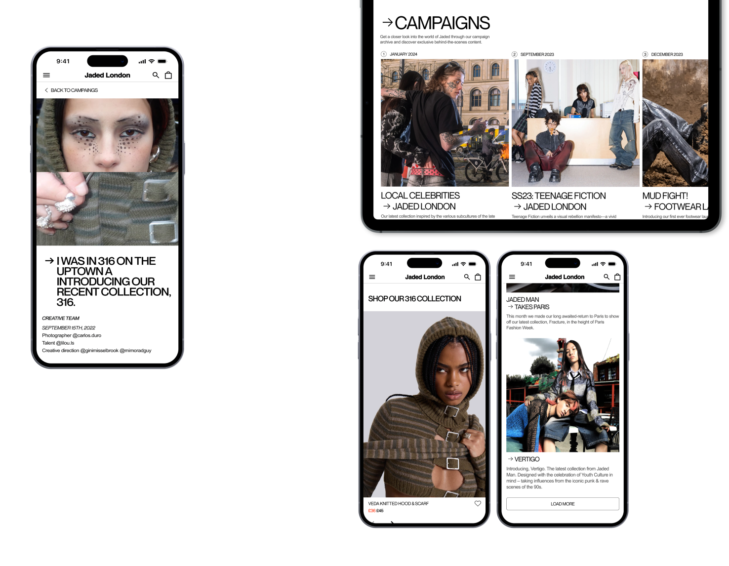 Jaded London | E-Commerce redesign — Изображение №5 — Интерфейсы, Анимация на Dprofile