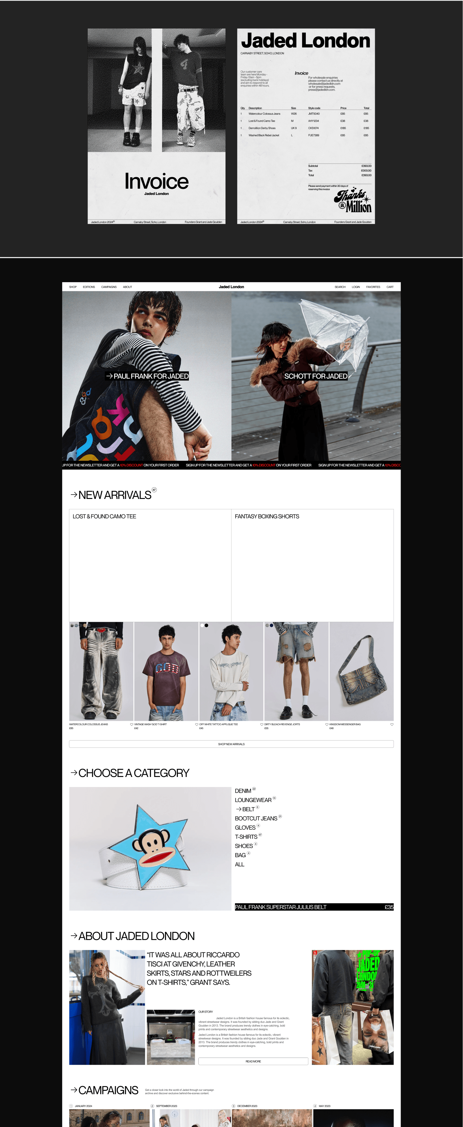 Jaded London | E-Commerce redesign — Изображение №3 — Интерфейсы, Анимация на Dprofile