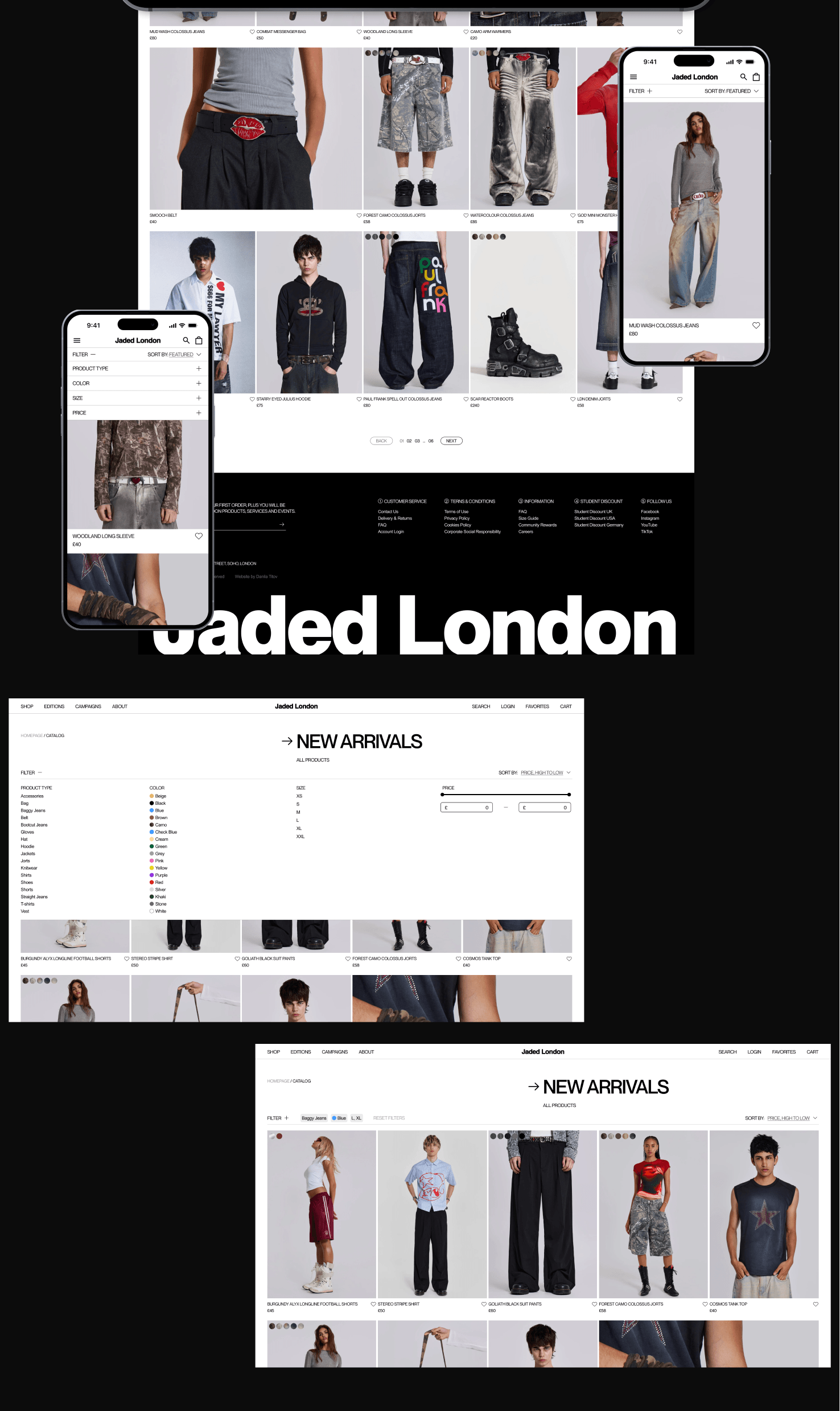 Jaded London | E-Commerce redesign — Изображение №7 — Интерфейсы, Анимация на Dprofile