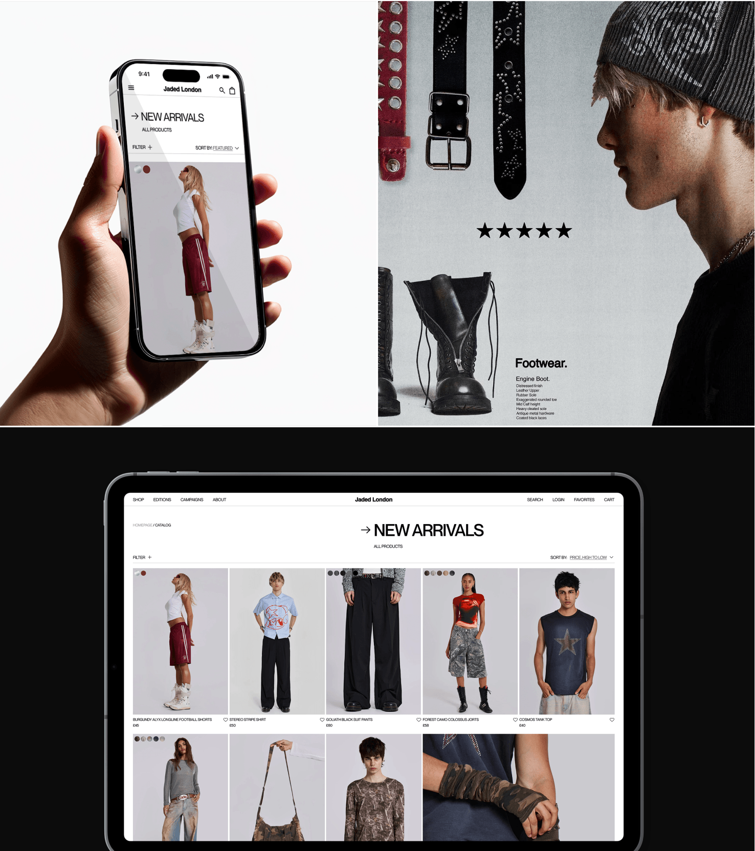 Jaded London | E-Commerce redesign — Изображение №6 — Интерфейсы, Анимация на Dprofile