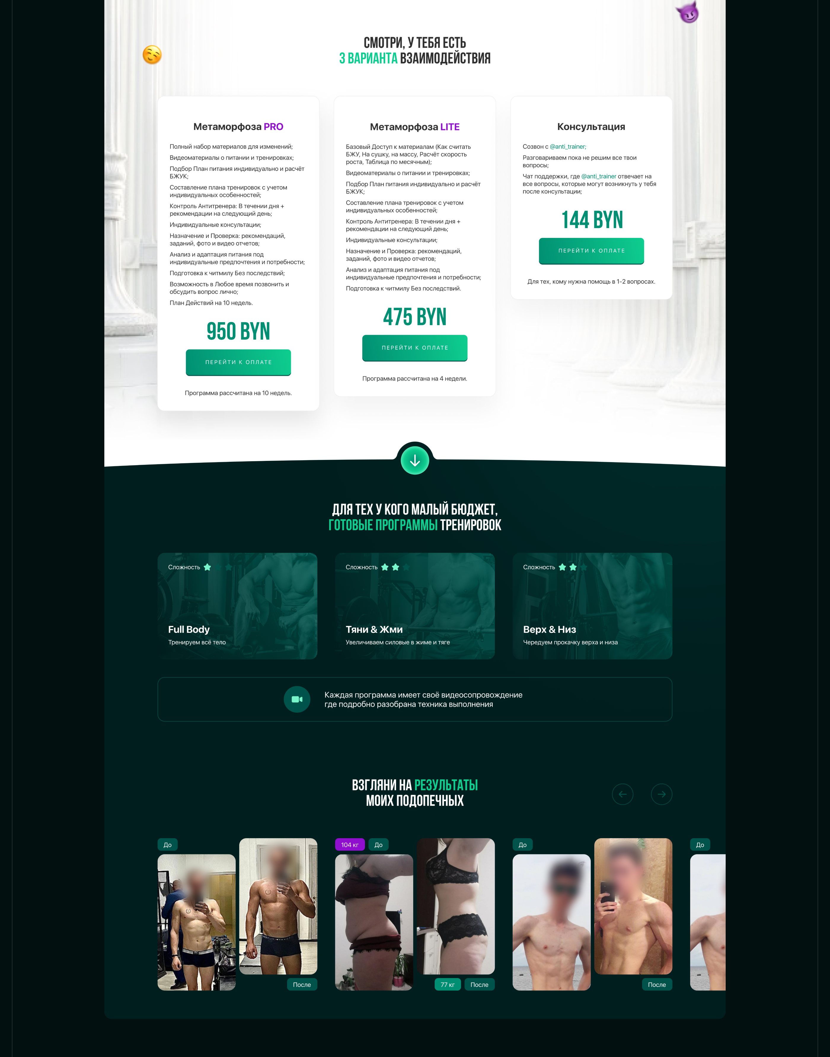 AntiTrainer (Landing Page) — Изображение №10 — Интерфейсы, Маркетинг на Dprofile