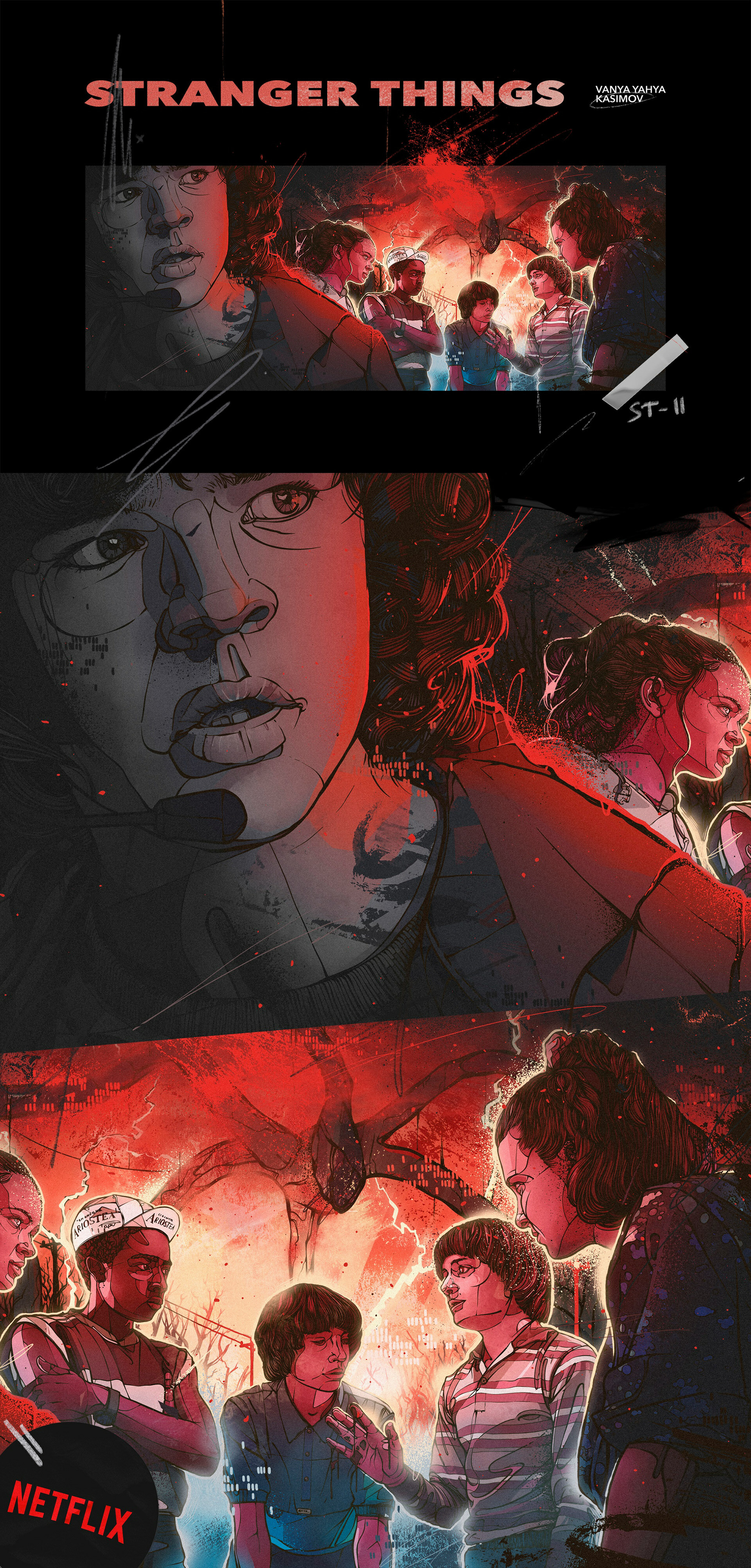STRANGER THINGS, NETFLIX. Alternative poster — Изображение №1 — Иллюстрация на Dprofile