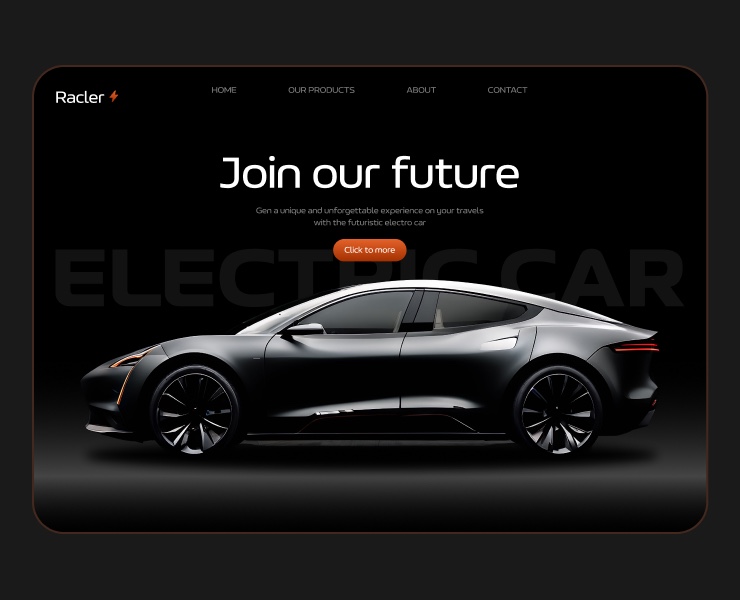 Website for electric cars "Racer" — Интерфейсы, Брендинг на Dprofile