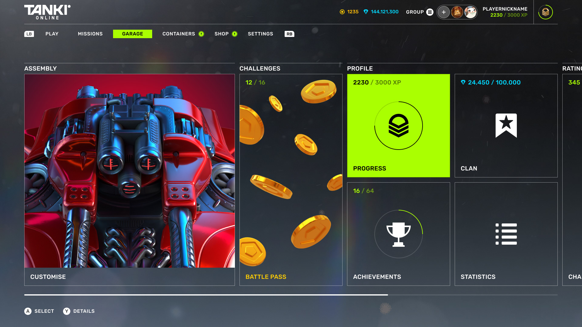 Tanki Online. Reimagined — Изображение №9 — Интерфейсы, Графика на Dprofile