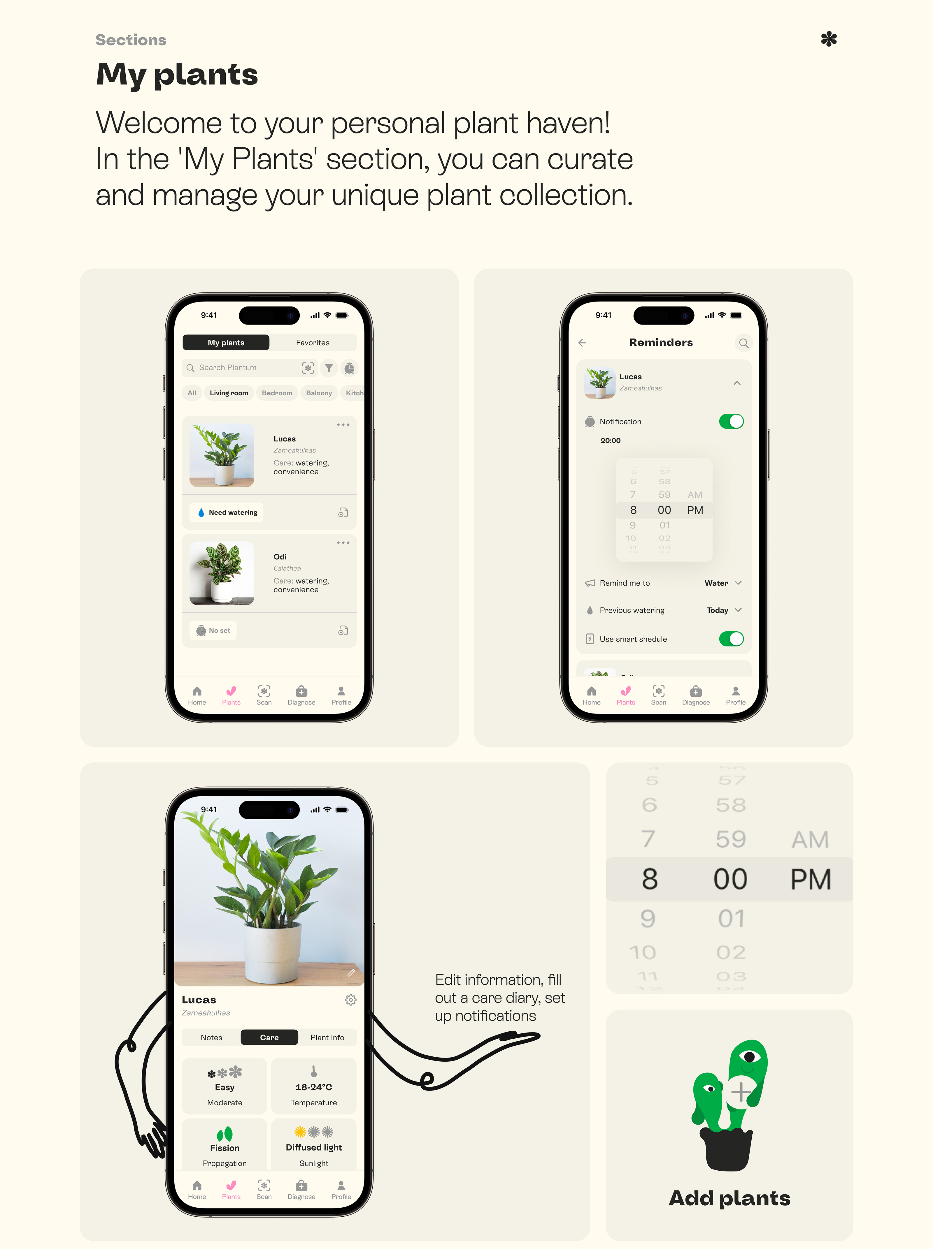 Мобильное приложение по уходу за растениями "Plant Pal" — Изображение №7 — Интерфейсы, Иллюстрация на Dprofile