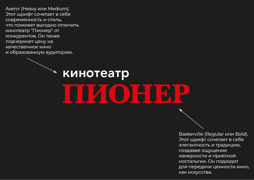Подбор шрифтовой пары для кинотеатра Пионер — Изображение №1 — Брендинг, Интерфейсы на Dprofile