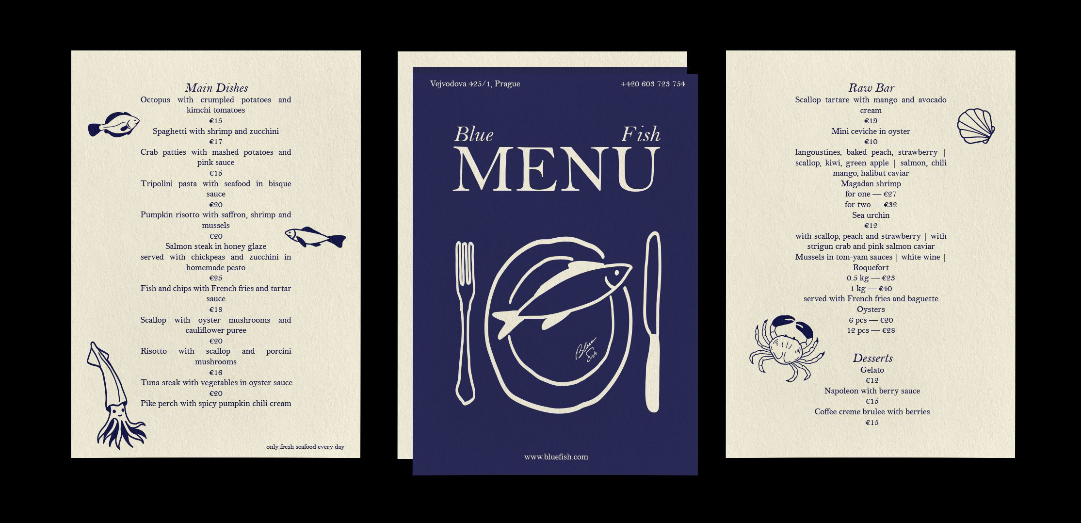 Blue Fish | ресторан — Изображение №3 — Брендинг, Графика на Dprofile