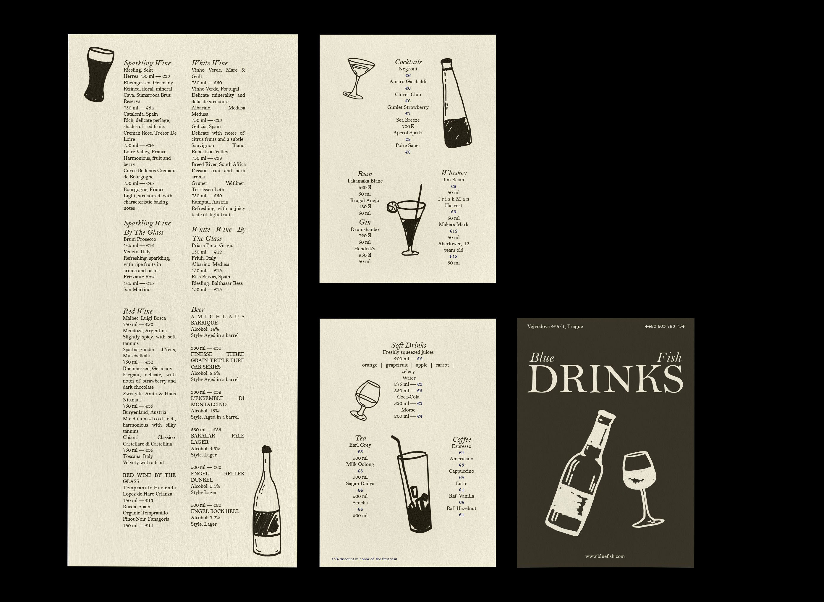 Blue Fish | ресторан — Изображение №5 — Брендинг, Графика на Dprofile