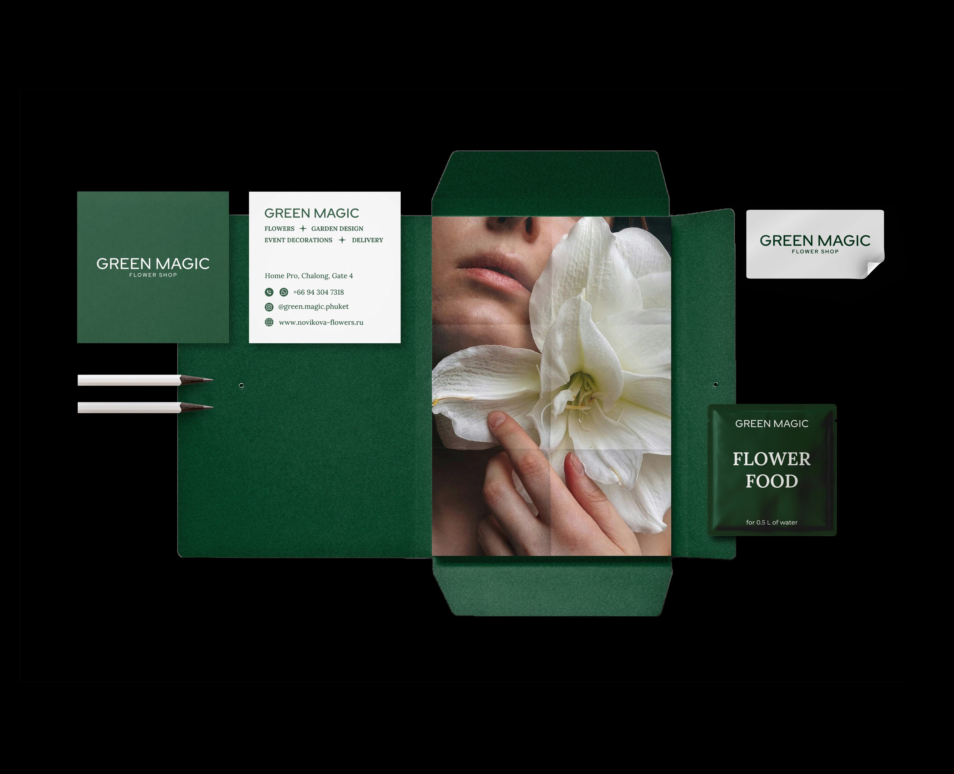 Green Magic flower shop Brand Identity — Брендинг на Dprofile