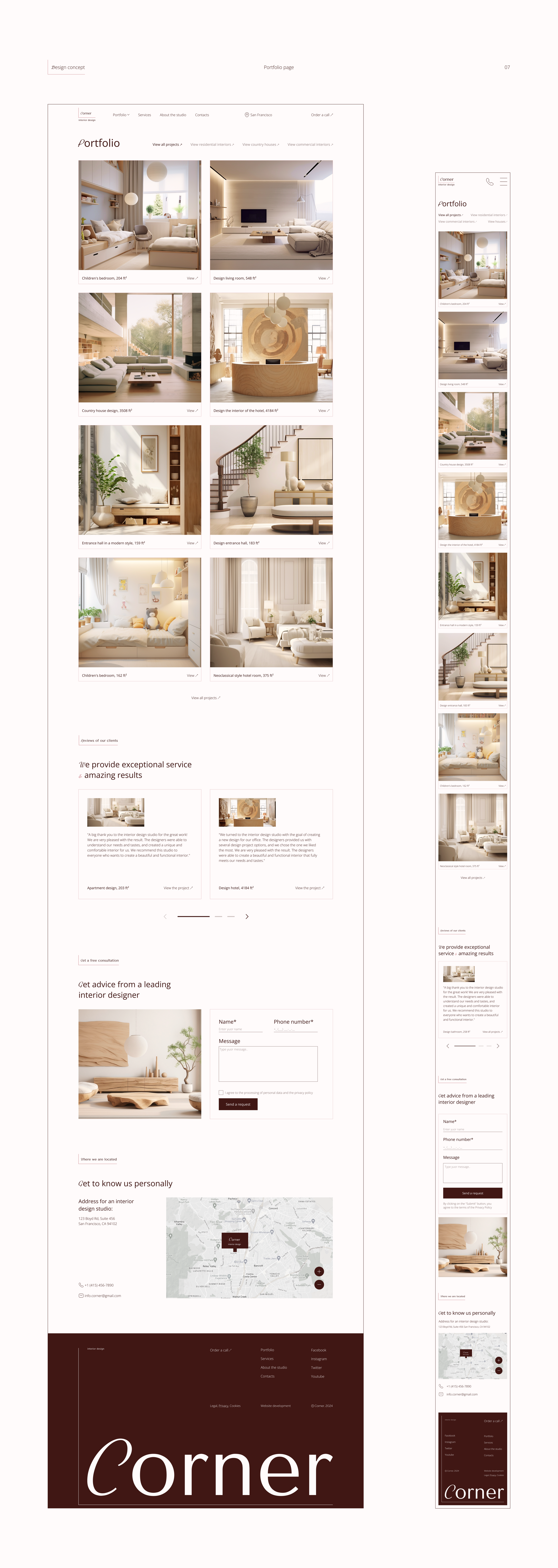 Website for the interior design studio / UI UX — Изображение №5 — Интерфейсы, Анимация на Dprofile