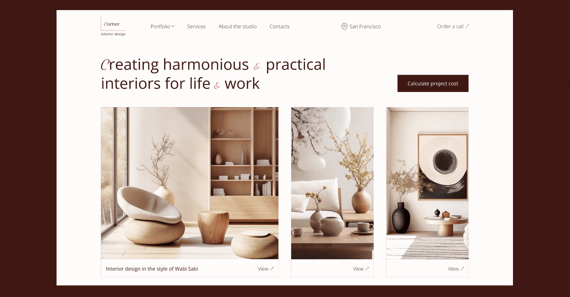 Website for the interior design studio / UI UX — Изображение №12 — Интерфейсы, Анимация на Dprofile