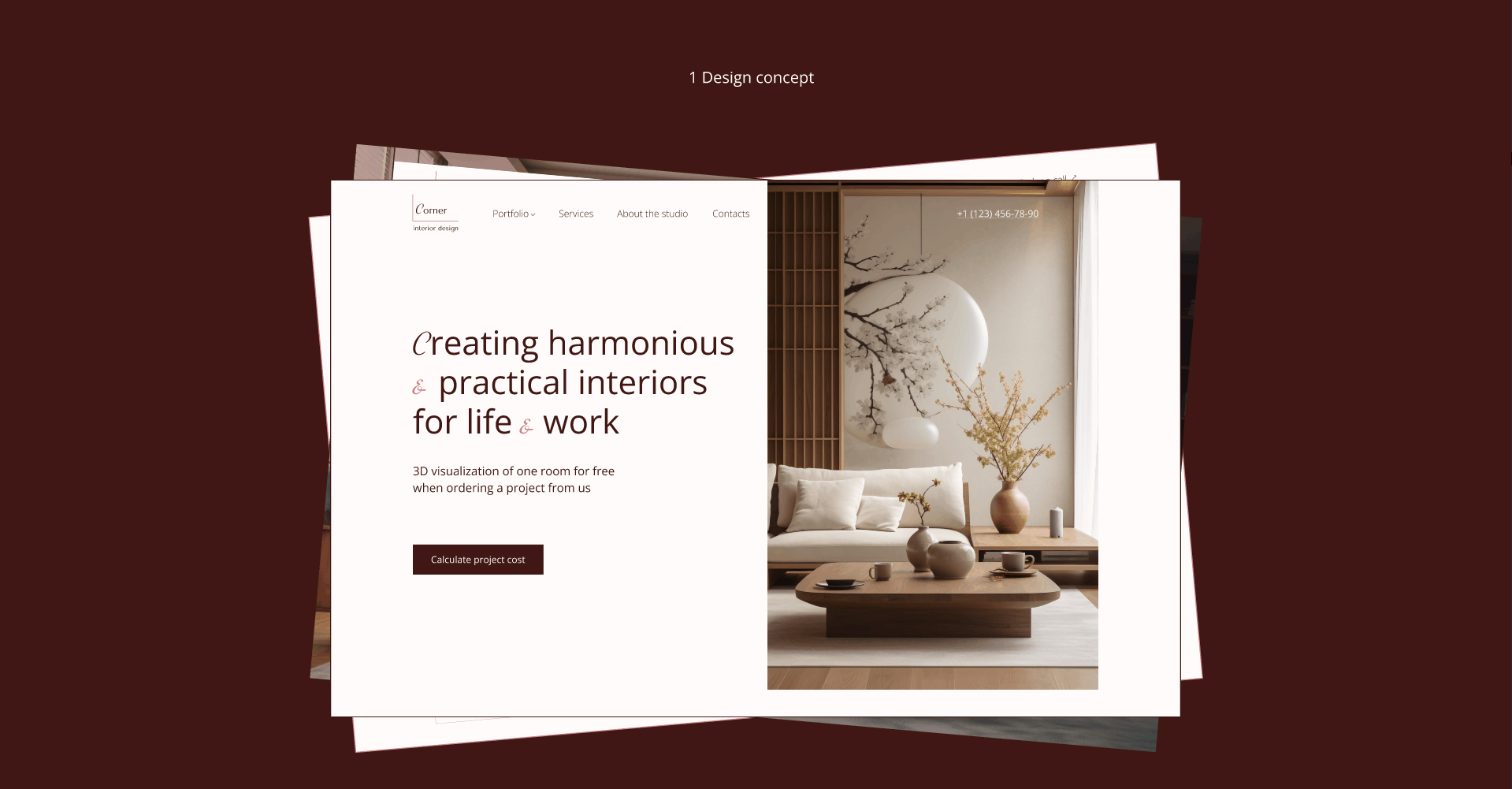 Website for the interior design studio / UI UX — Изображение №10 — Интерфейсы, Анимация на Dprofile