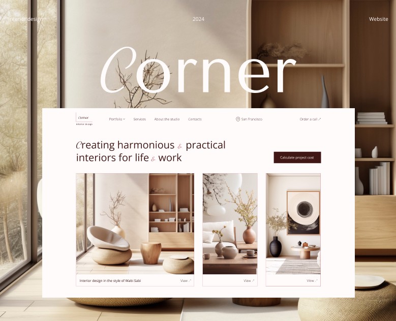 Website for the interior design studio / UI UX — Интерфейсы, Анимация на Dprofile