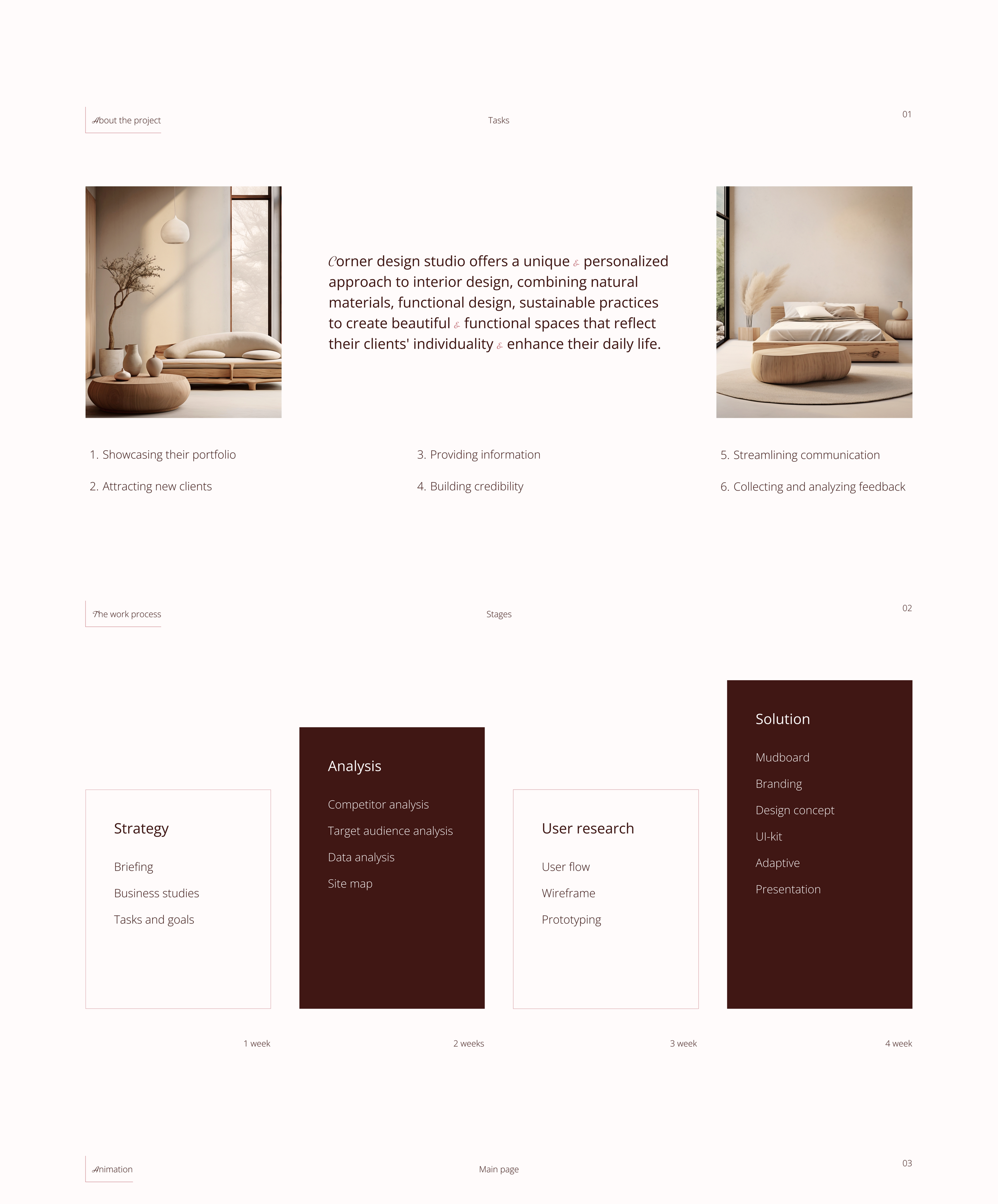 Website for the interior design studio / UI UX — Изображение №2 — Интерфейсы, Анимация на Dprofile
