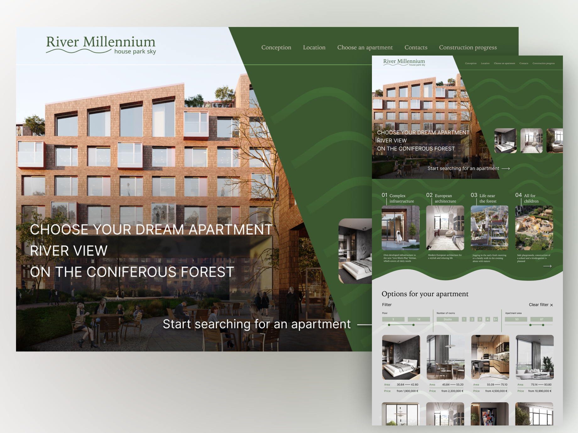 River Millennium - главная страница ЖК — Изображение №1 — Интерфейсы на Dprofile