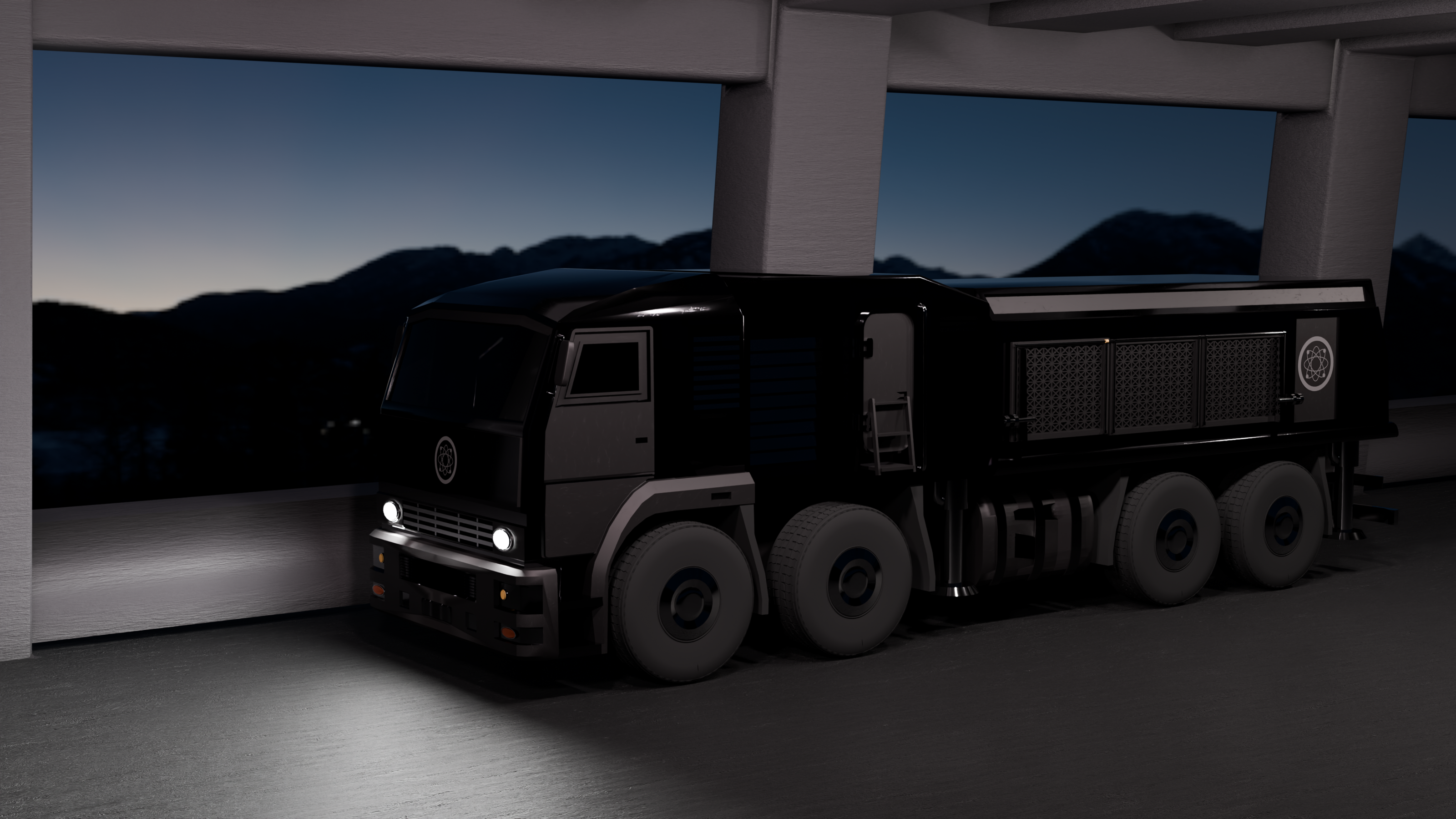 Бронированный грузовой транспорт "Atom industry" — Изображение №1 — Иллюстрация, 3D на Dprofile