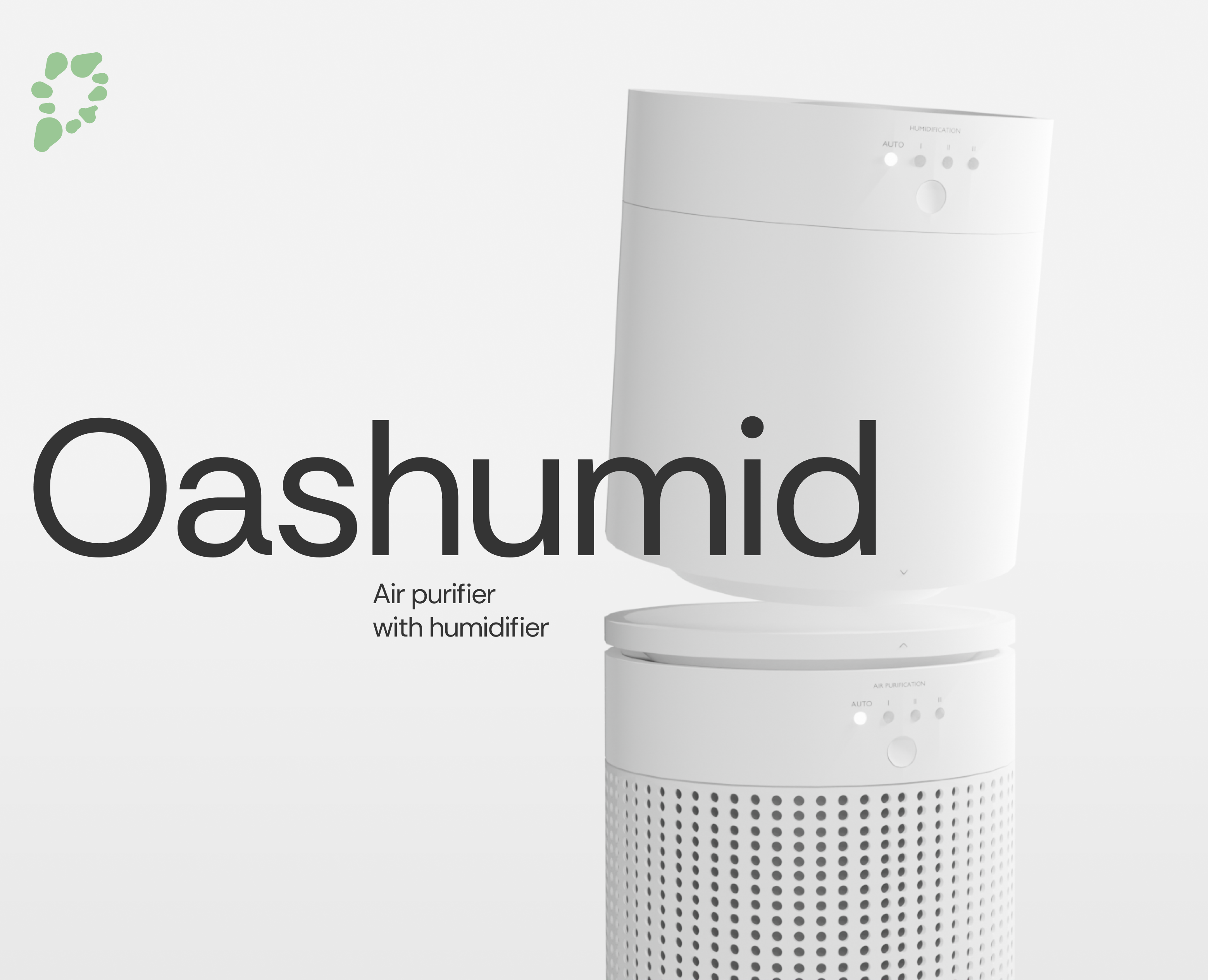 Air purifier with humidifier «Oashumid» - 3D model — Интерфейсы, Иллюстрация на Dprofile