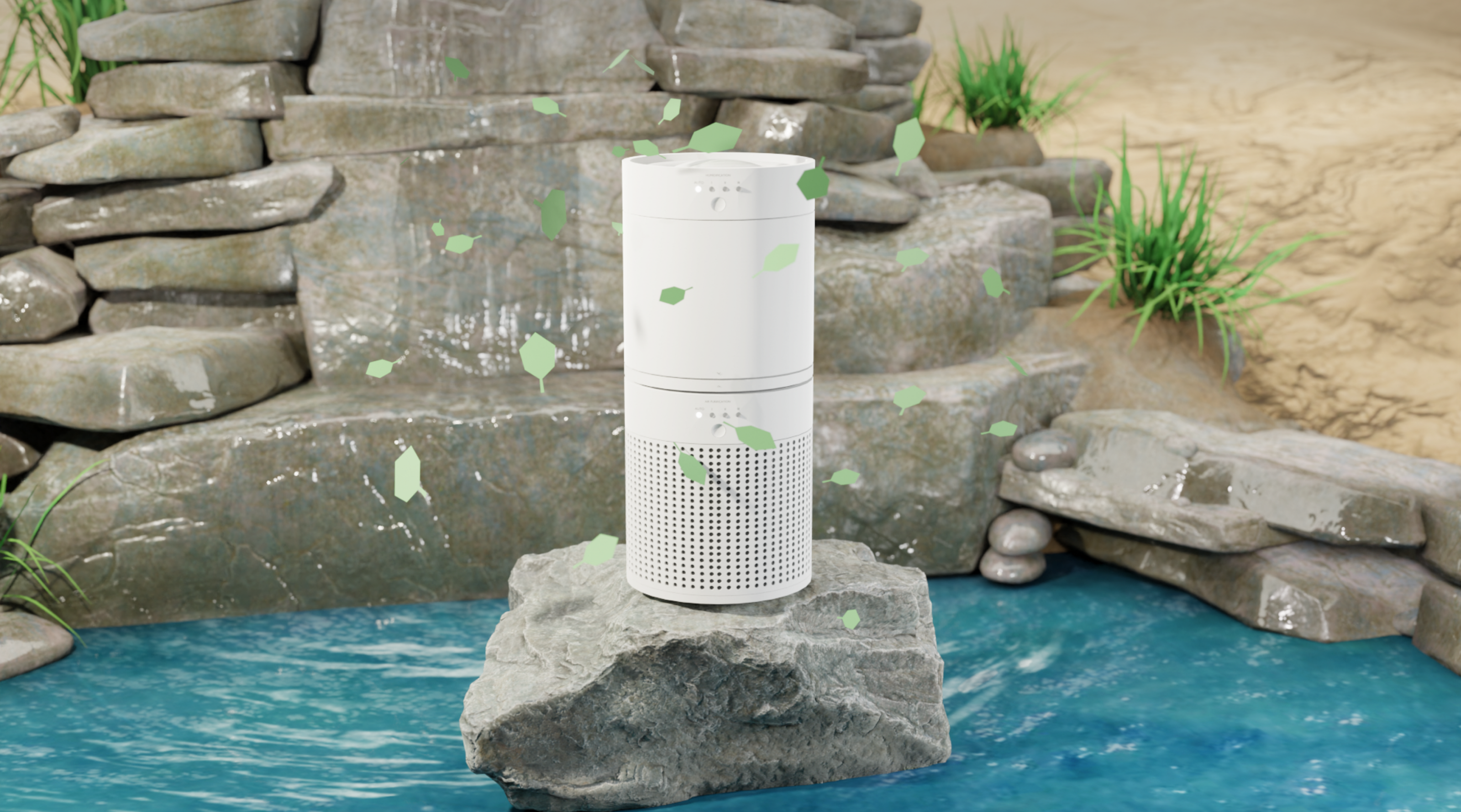 Air purifier with humidifier «Oashumid» - 3D model — Изображение №4 — Интерфейсы, Иллюстрация на Dprofile