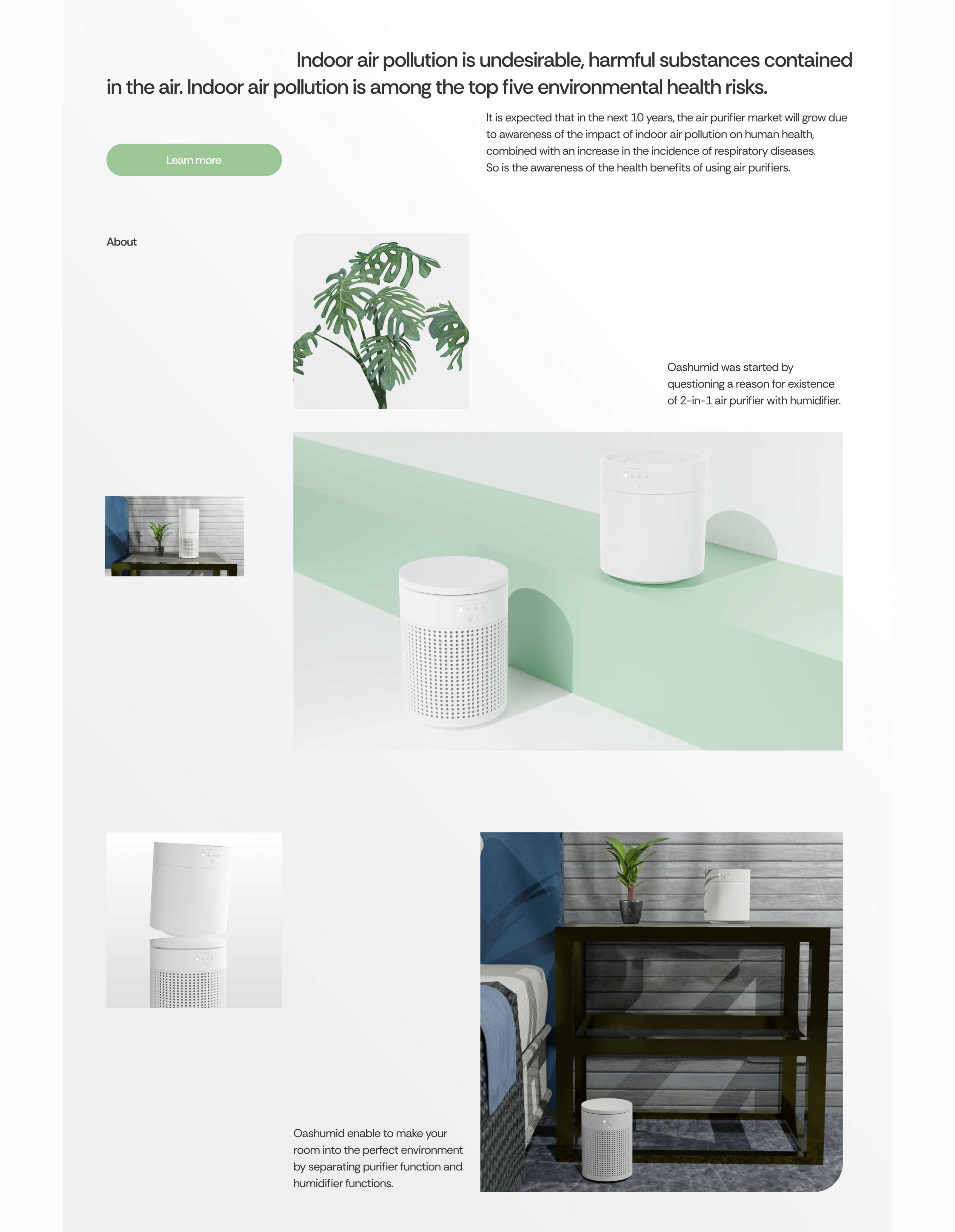 Air purifier with humidifier «Oashumid» - 3D model — Изображение №2 — Интерфейсы, Иллюстрация на Dprofile