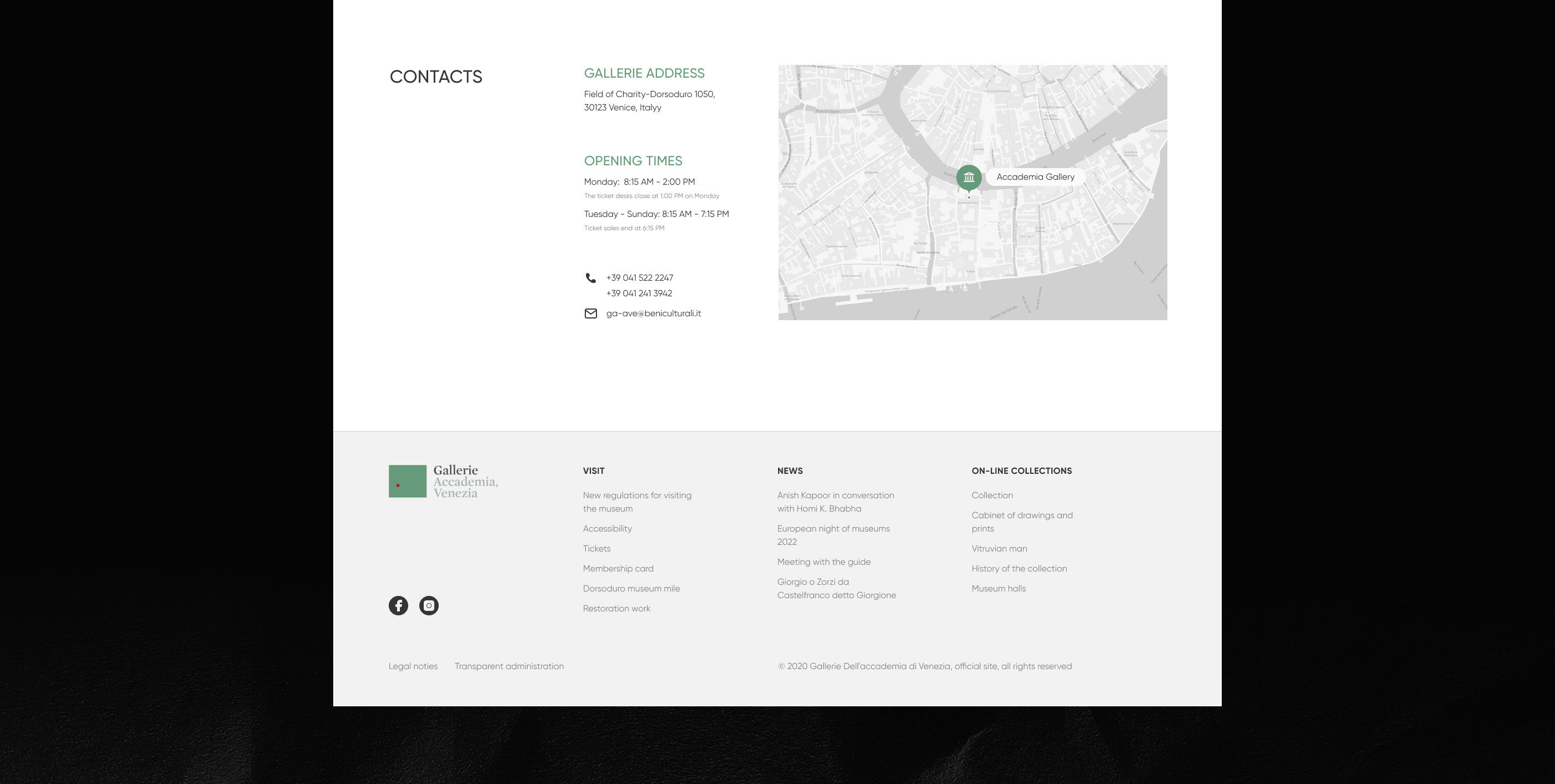 Gallerie dell'Accademia - website redesign concept — Изображение №3 — Интерфейсы, Брендинг на Dprofile