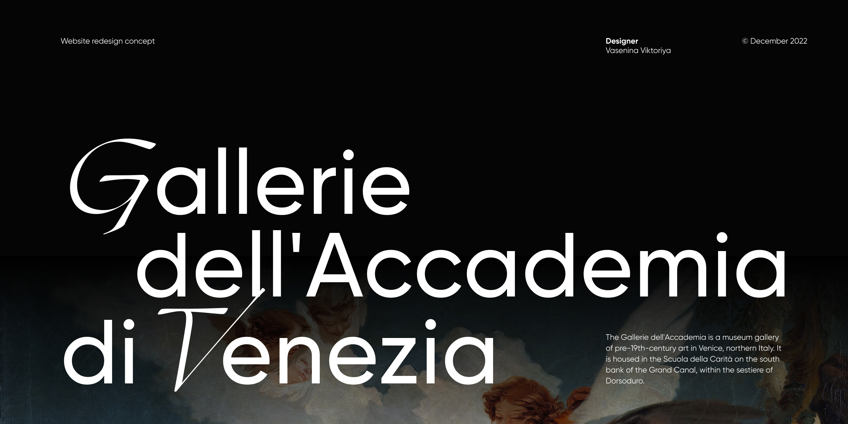 Gallerie dell'Accademia - website redesign concept — Изображение №1 — Интерфейсы, Брендинг на Dprofile