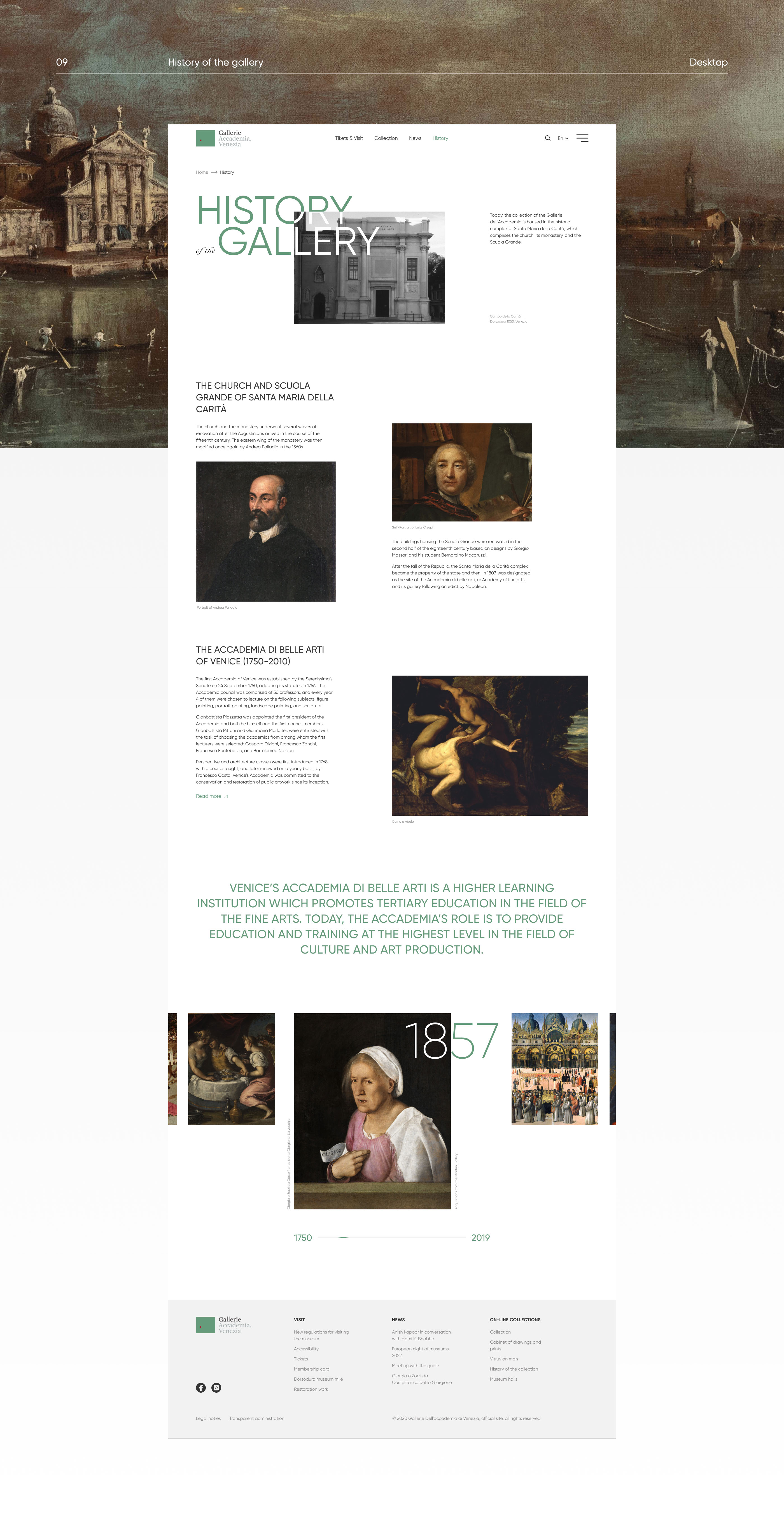 Gallerie dell'Accademia - website redesign concept — Изображение №12 — Интерфейсы, Брендинг на Dprofile