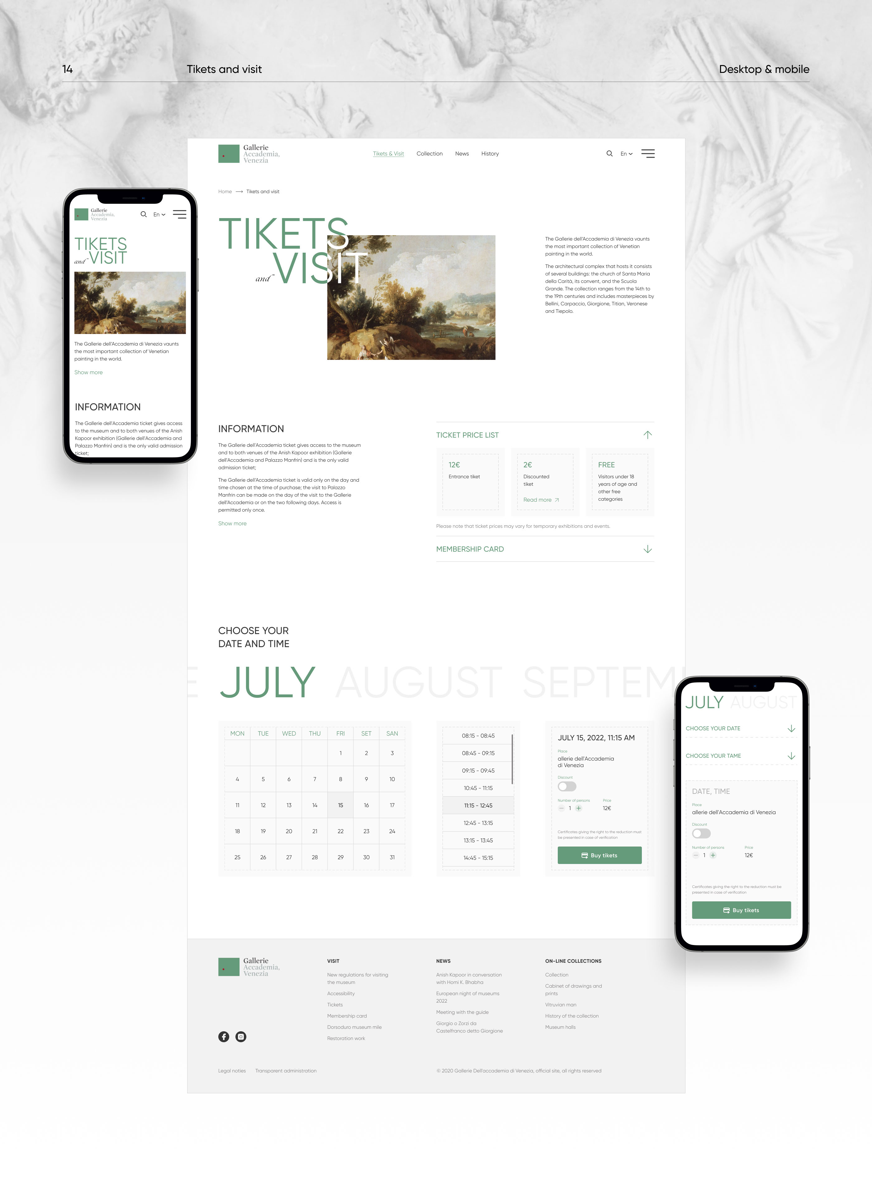 Gallerie dell'Accademia - website redesign concept — Изображение №16 — Интерфейсы, Брендинг на Dprofile