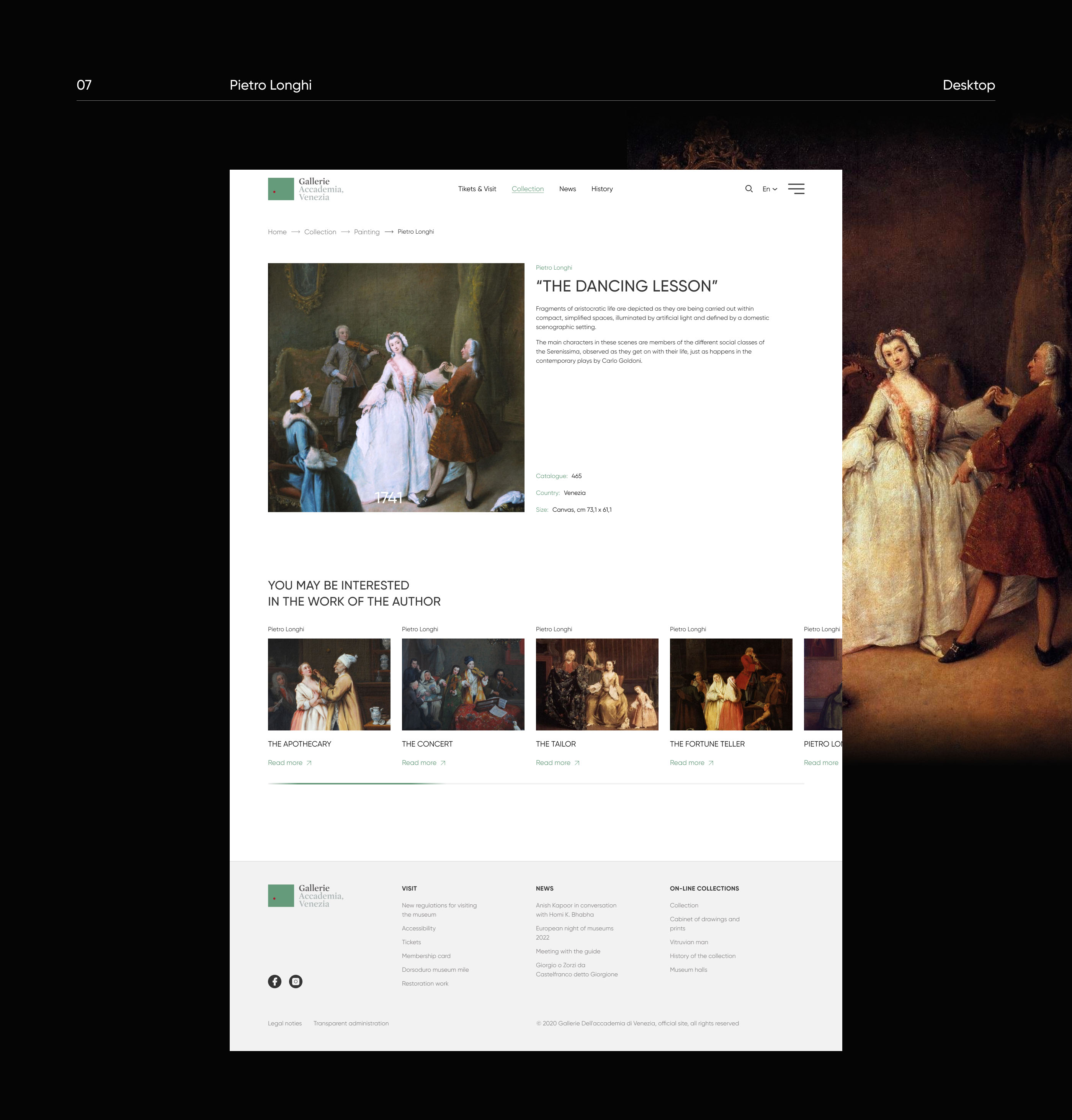 Gallerie dell'Accademia - website redesign concept — Изображение №9 — Интерфейсы, Брендинг на Dprofile