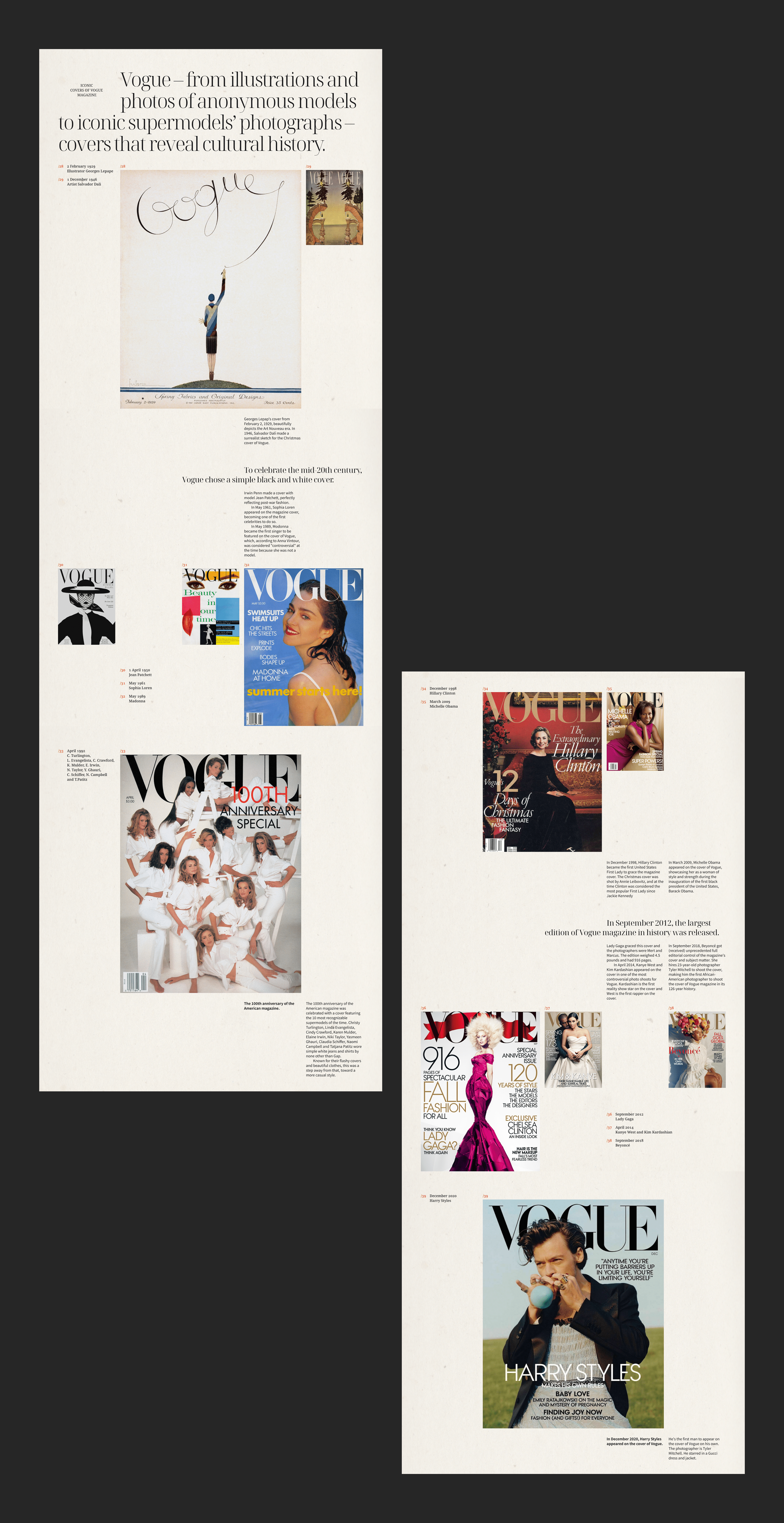 VOGUE MAGAZINE longread website design — Изображение №7 — Интерфейсы на Dprofile