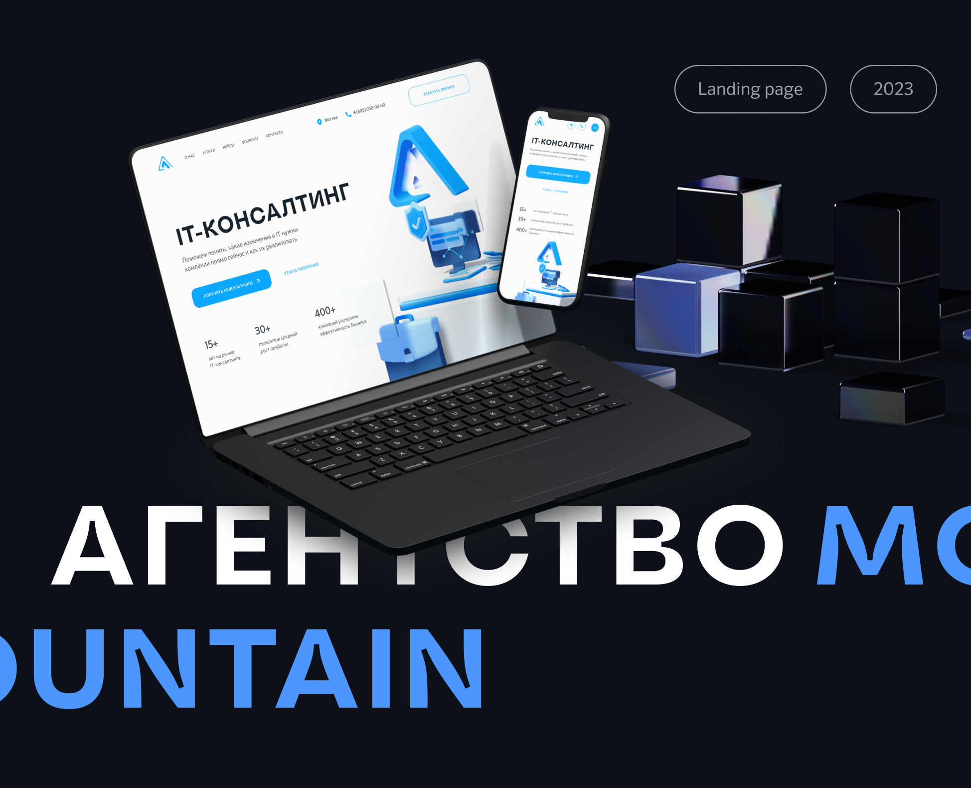 Лендинг для IT-консалтинг агентства — Интерфейсы, Иллюстрация на Dprofile